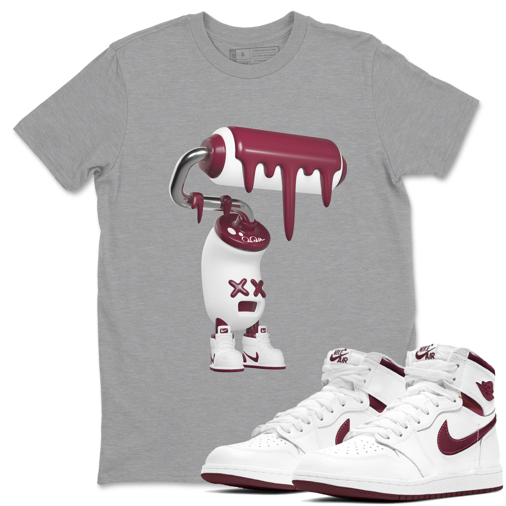 3D Paint Roller snkmatch Tee - Air Jordan 1 Metallic Burgundy