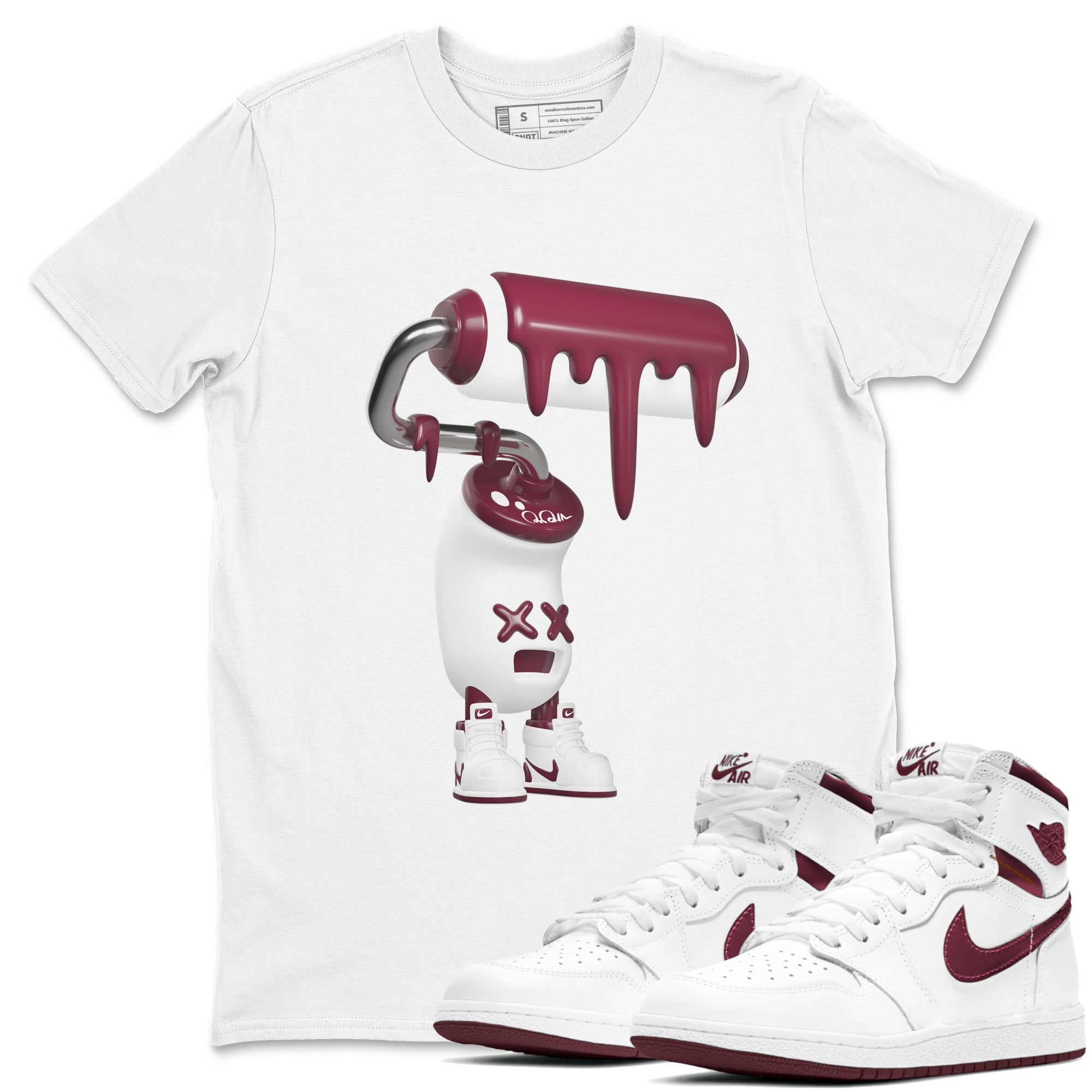 3D Paint Roller snkmatch Tee - Air Jordan 1 Metallic Burgundy