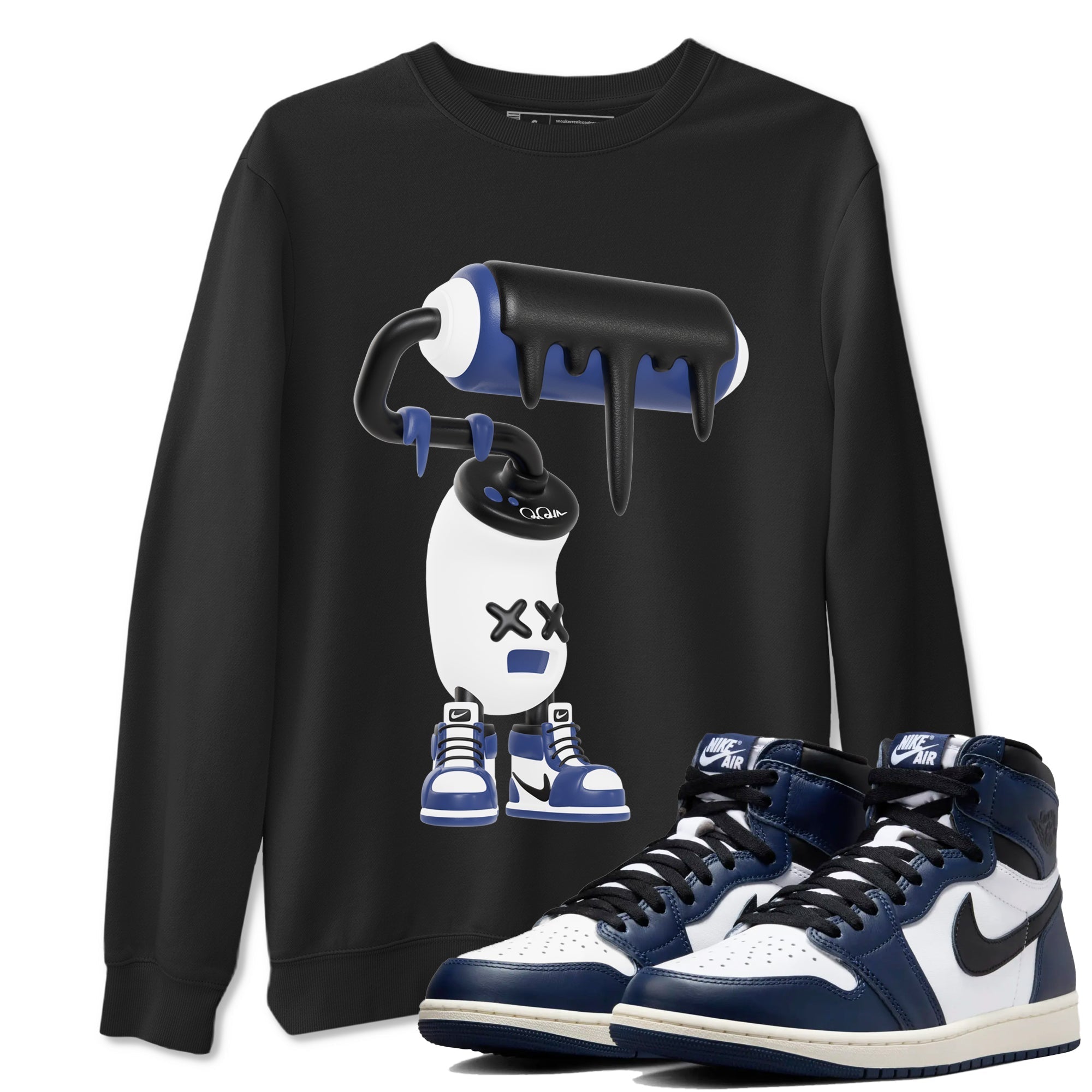 3D Paint Roller snkmatch Tees - Air Jordan 1 Midnight Navy