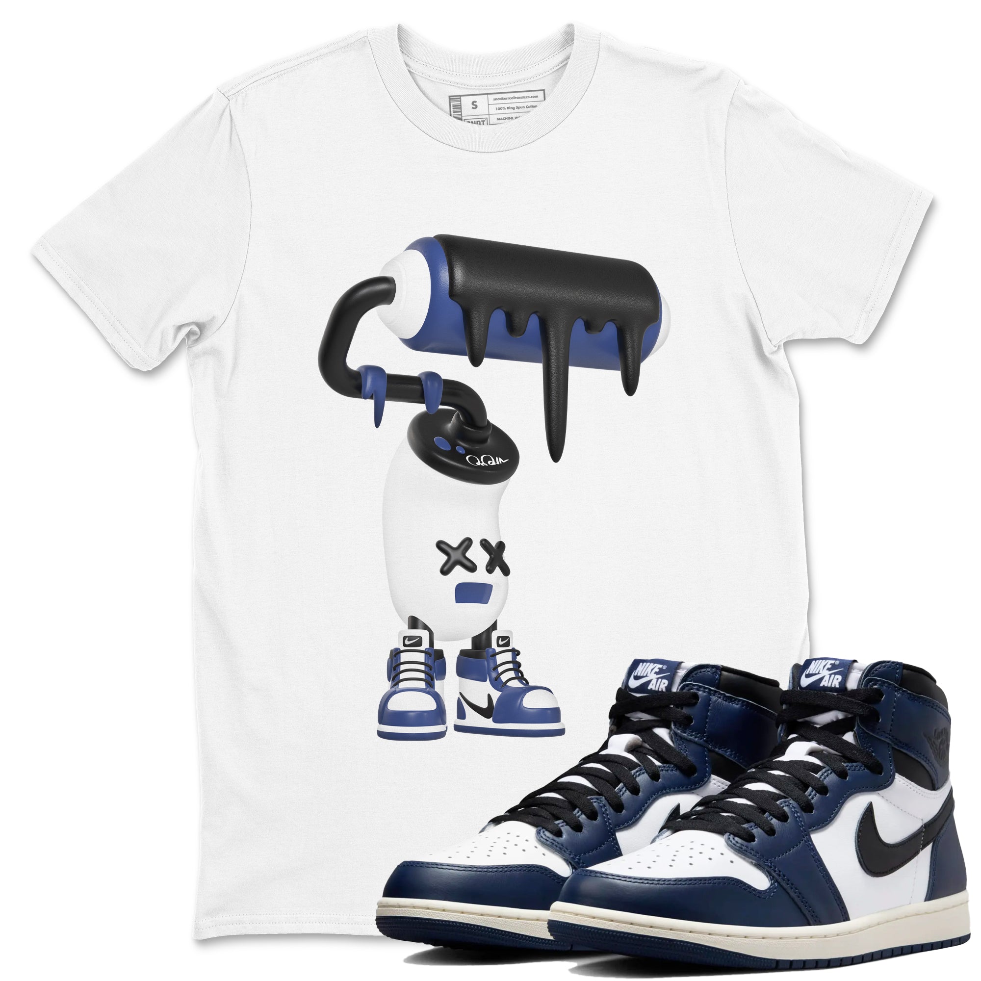 3D Paint Roller snkmatch Tees - Air Jordan 1 Midnight Navy