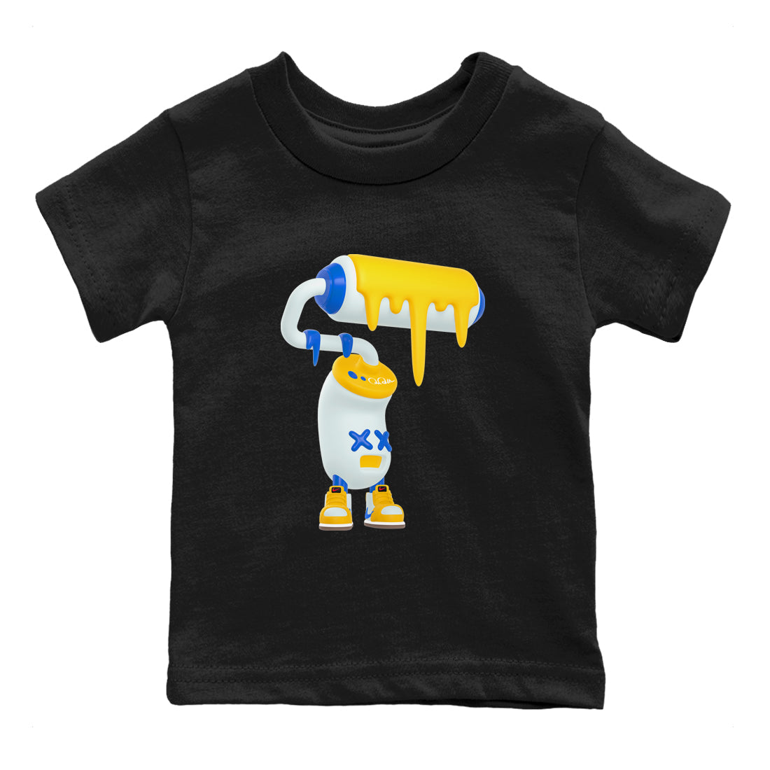 3D Paint Roller snkmatch Tees Kids - Air Jordan 1 Travis Scott Canary