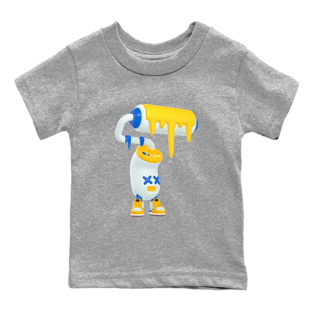 3D Paint Roller snkmatch Tees Kids - Air Jordan 1 Travis Scott Canary