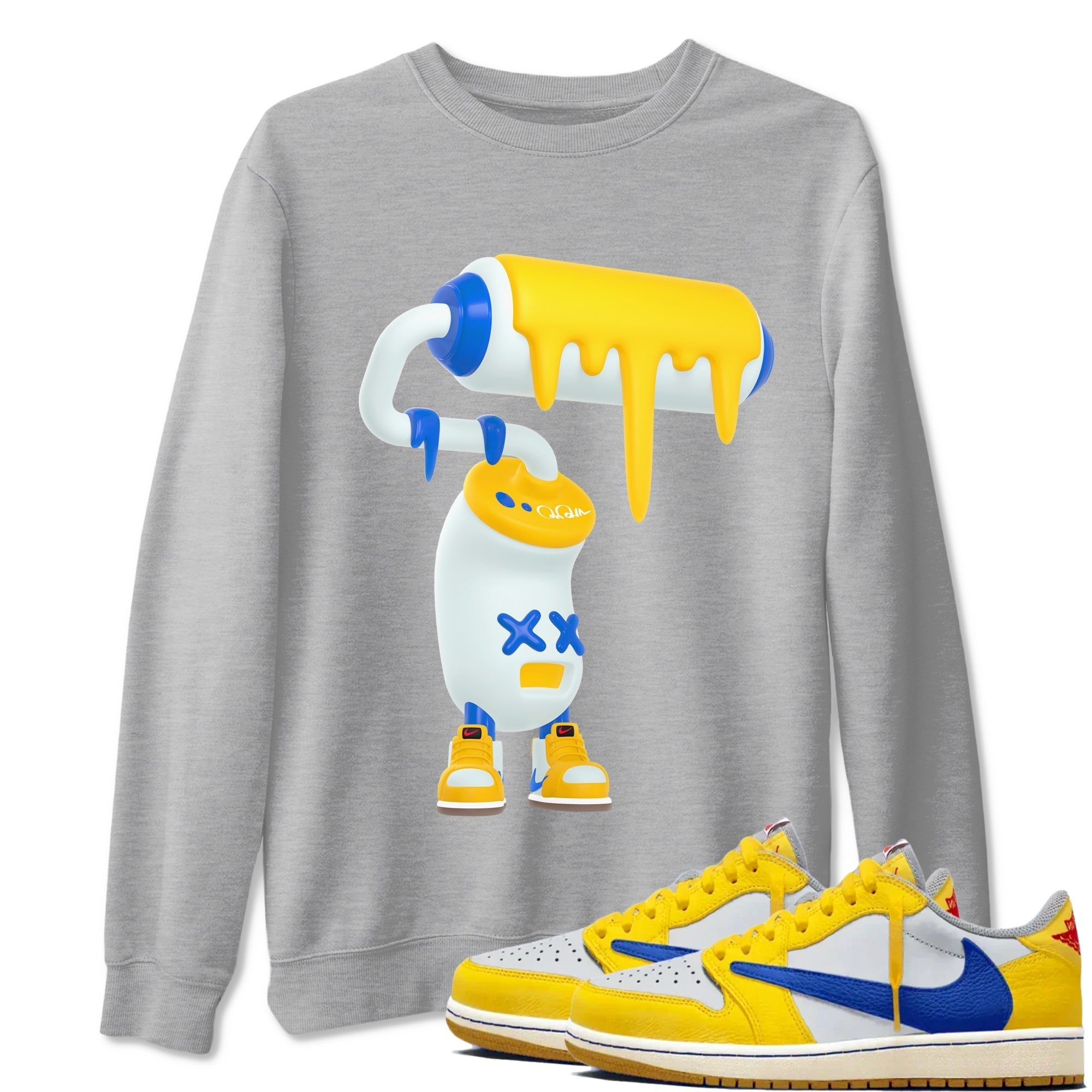 3D Paint Roller snkmatch Tees - Air Jordan 1 Travis Scott Canary