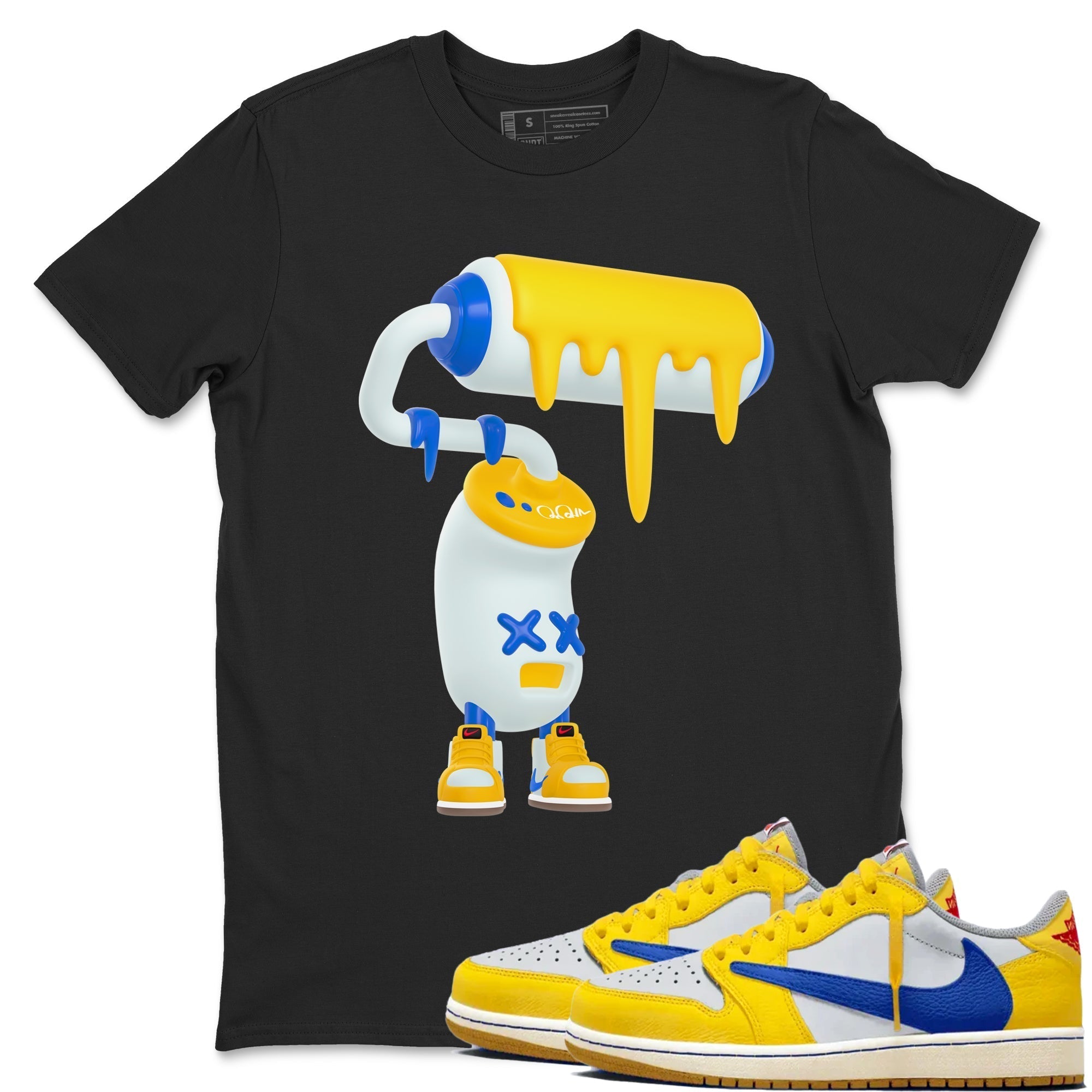 3D Paint Roller snkmatch Tees - Air Jordan 1 Travis Scott Canary