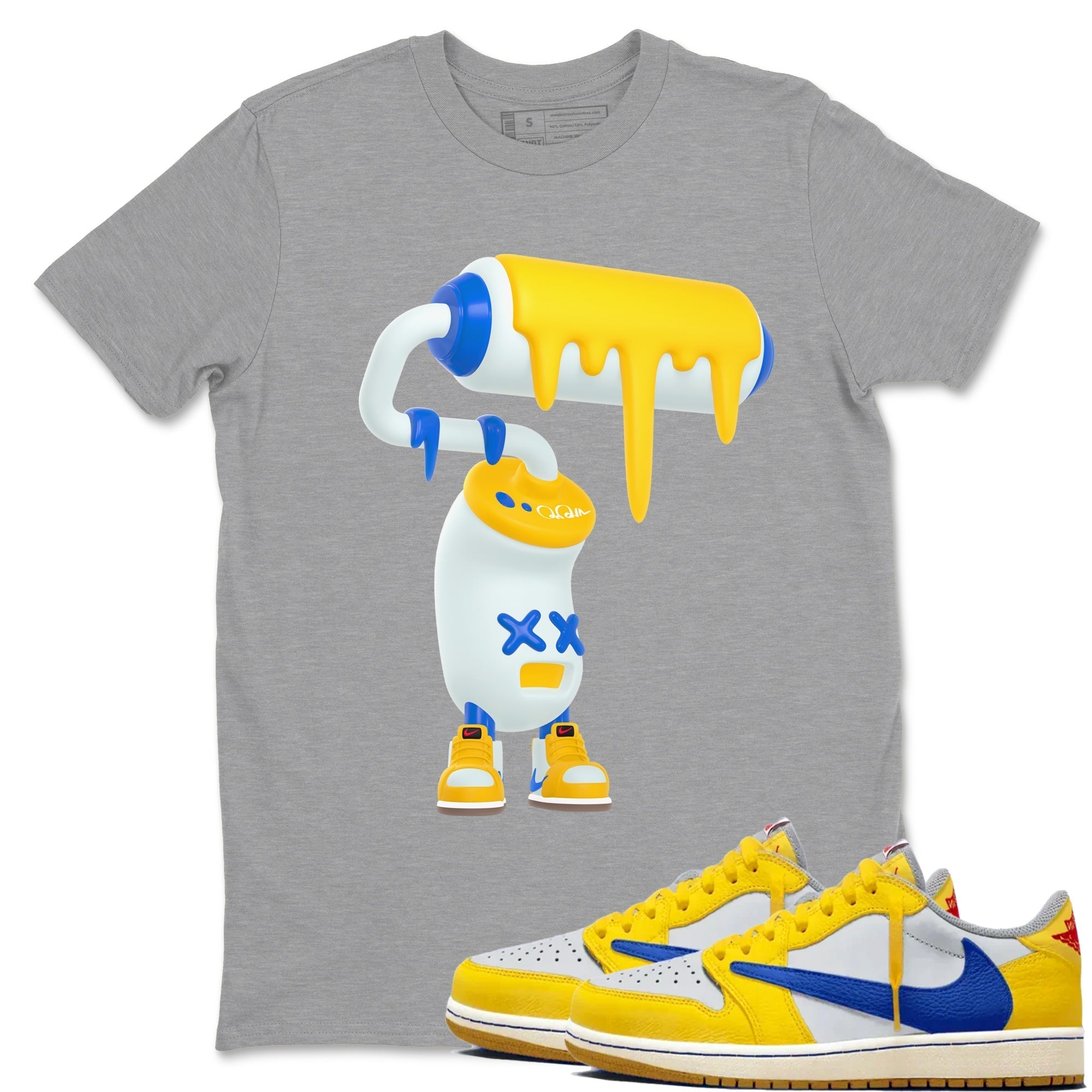 3D Paint Roller snkmatch Tees - Air Jordan 1 Travis Scott Canary
