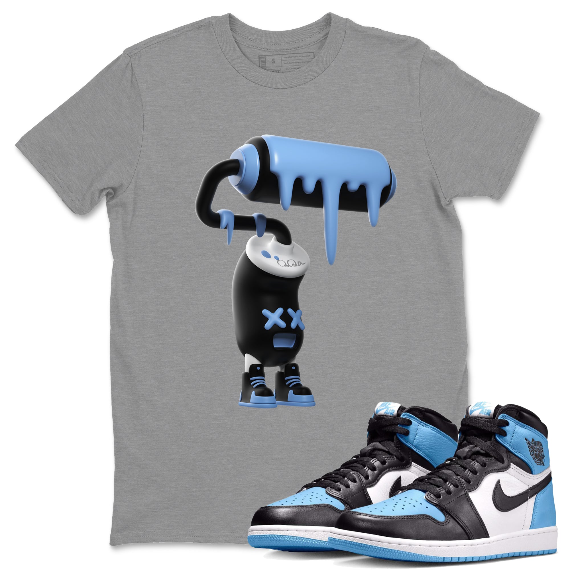 3D Paint Roller Unisex Tops - Air Jordan 1 UNC Toe