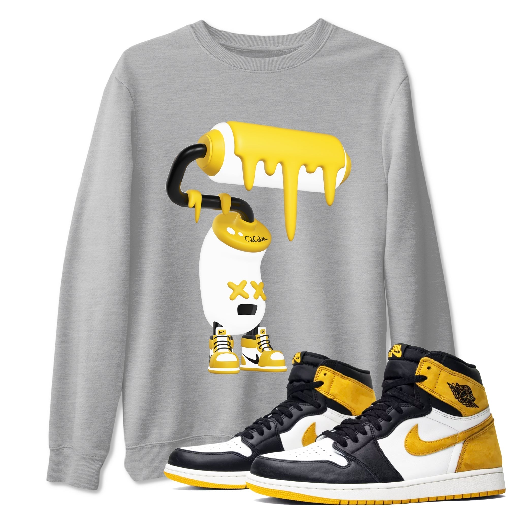 3D Paint Roller snkmatch Tees - Air Jordan 1 Yellow Ochre