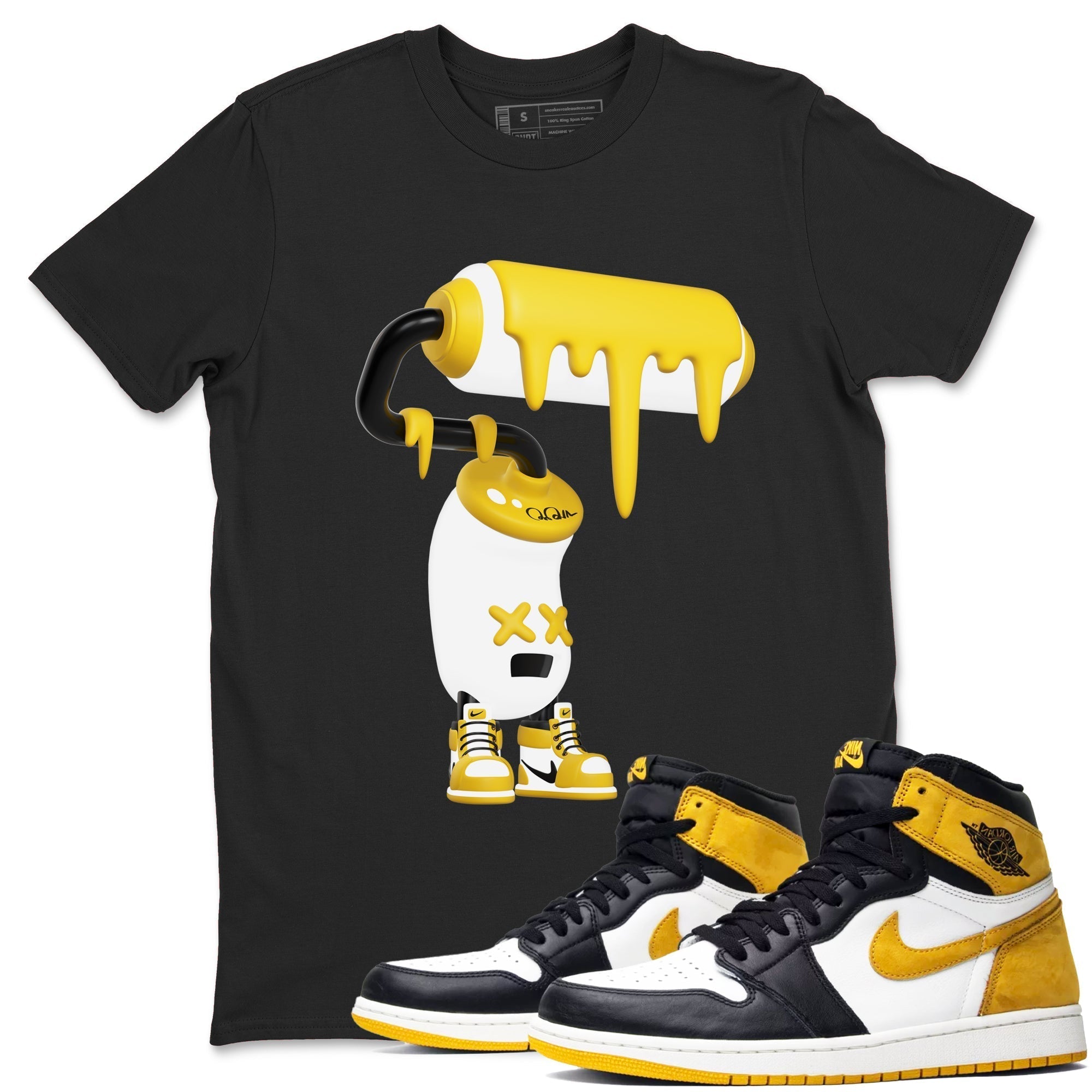 3D Paint Roller snkmatch Tees - Air Jordan 1 Yellow Ochre