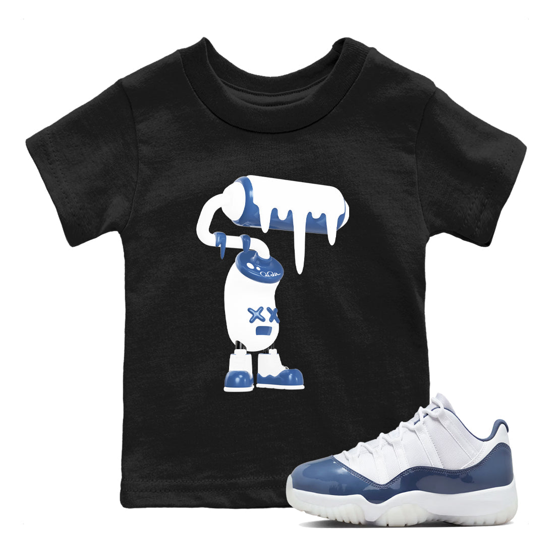 3D Paint Roller snkmatch Tees Kids - Air Jordan 11 Diffused Blue