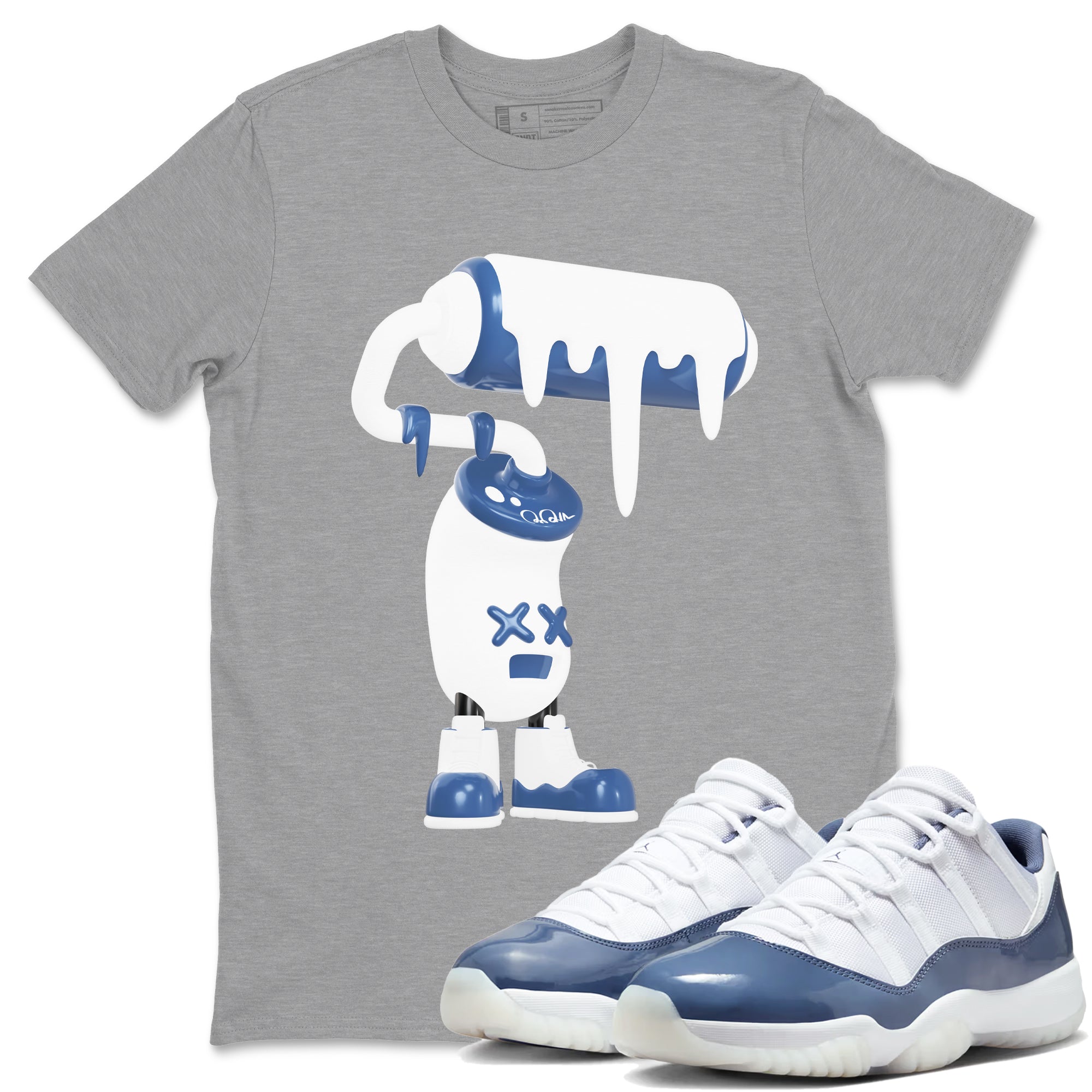3D Paint Roller snkmatch Tees - Air Jordan 11 Diffused Blue