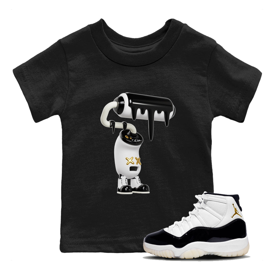 3D Paint Roller snkmatch Tee Kids - Air Jordan 11 Gratitude