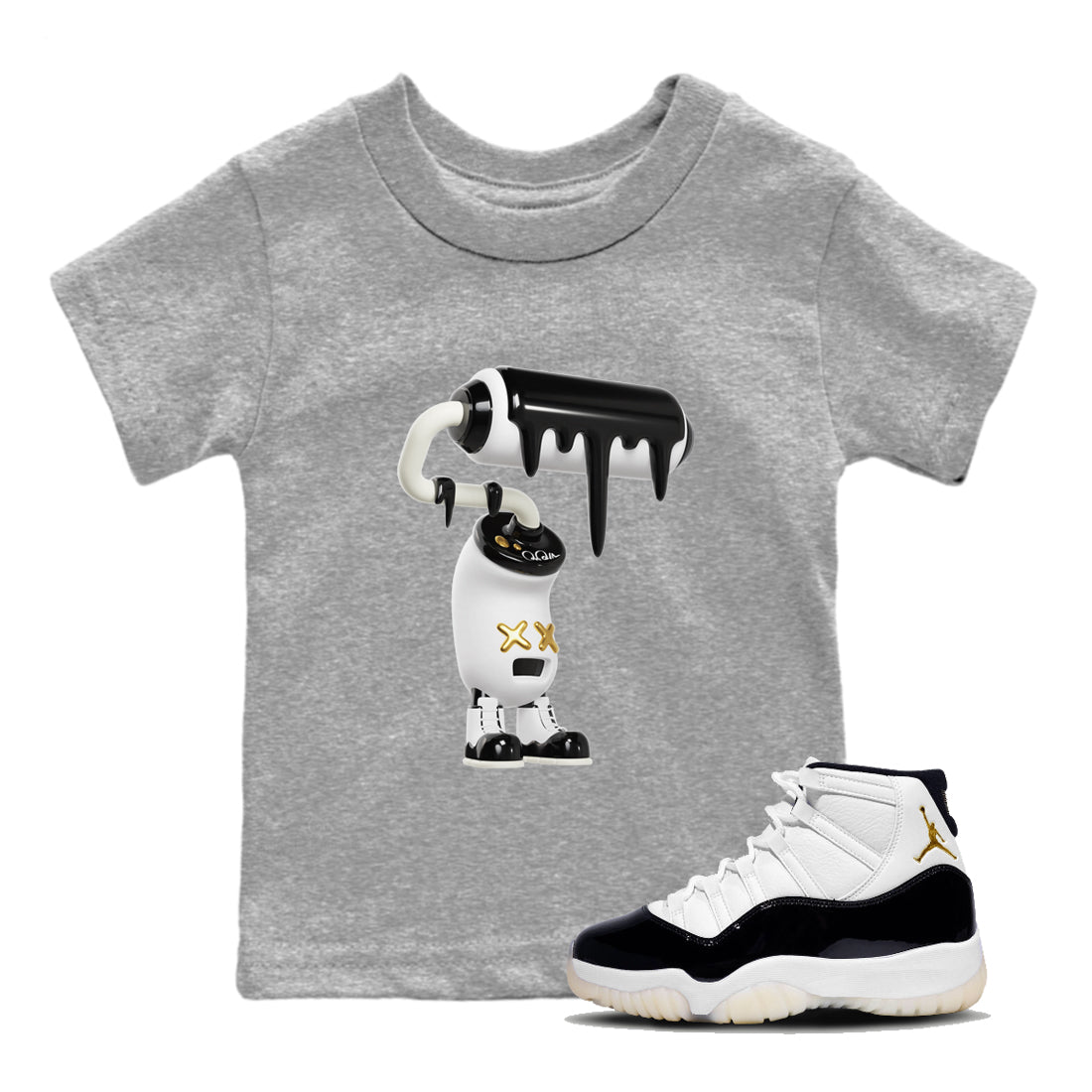 3D Paint Roller snkmatch Tee Kids - Air Jordan 11 Gratitude