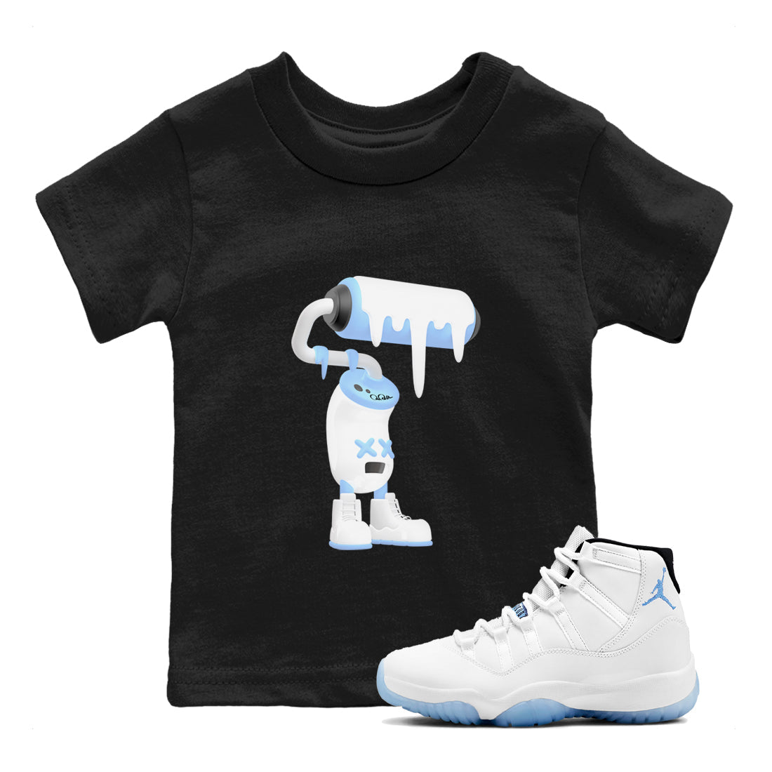 3D Paint Roller snkmatch Tees Kids - Air Jordan 11 Legend Blue