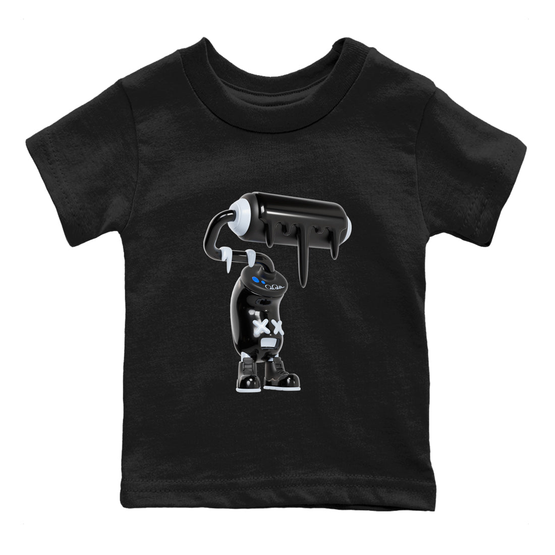 3D Paint Roller snkmatch Tees Kids - Air Jordan 11 Black and Varsity Royal
