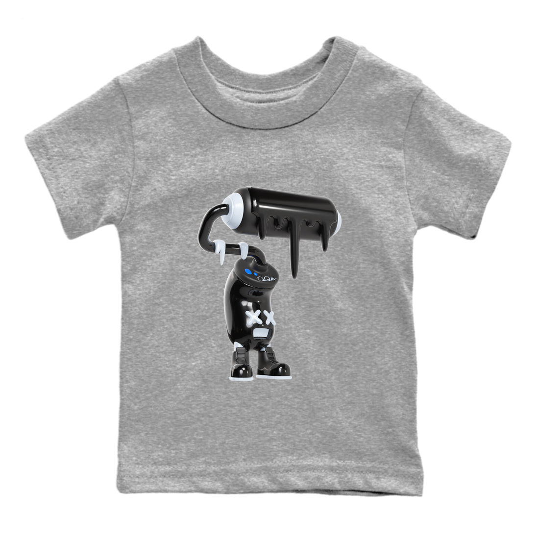 3D Paint Roller snkmatch Tees Kids - Air Jordan 11 Black and Varsity Royal