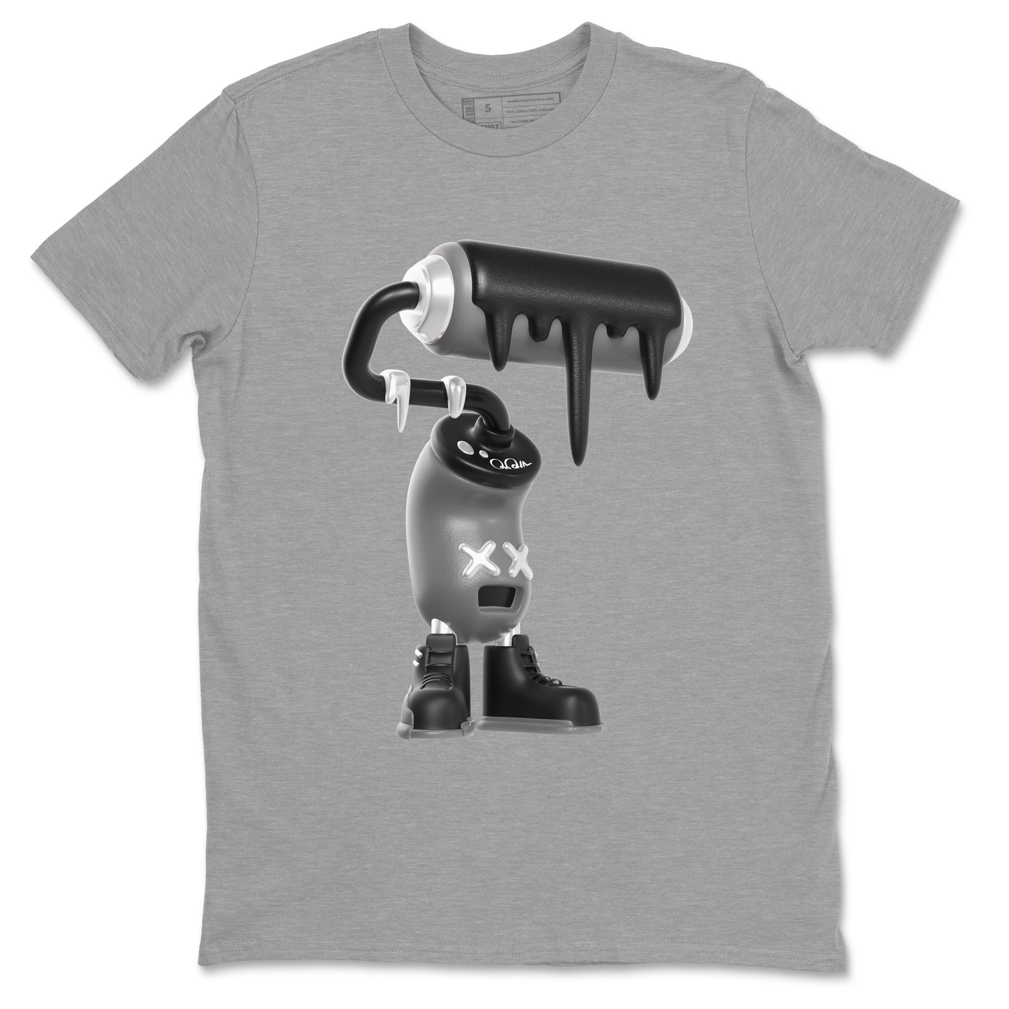 3D Paint Roller snkmatch Tees - Air Jordan 12 Black Wolf Grey