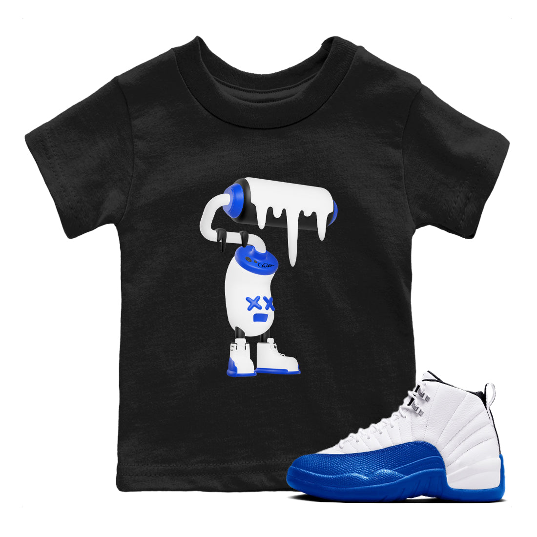 3D Paint Roller snkmatch Tees Kids - Air Jordan 12 Blueberry