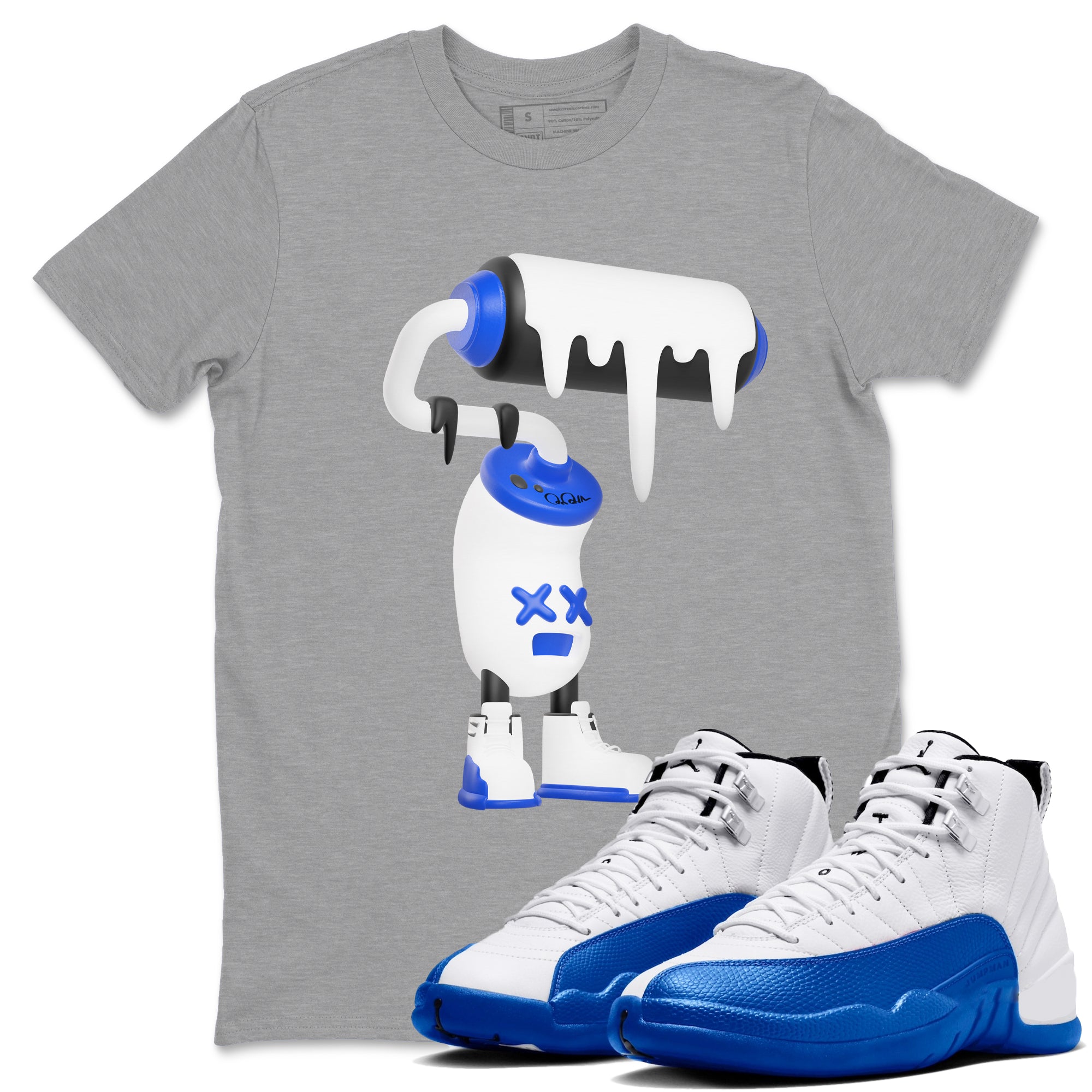 3D Paint Roller snkmatch Tees - Air Jordan 12 Blueberry