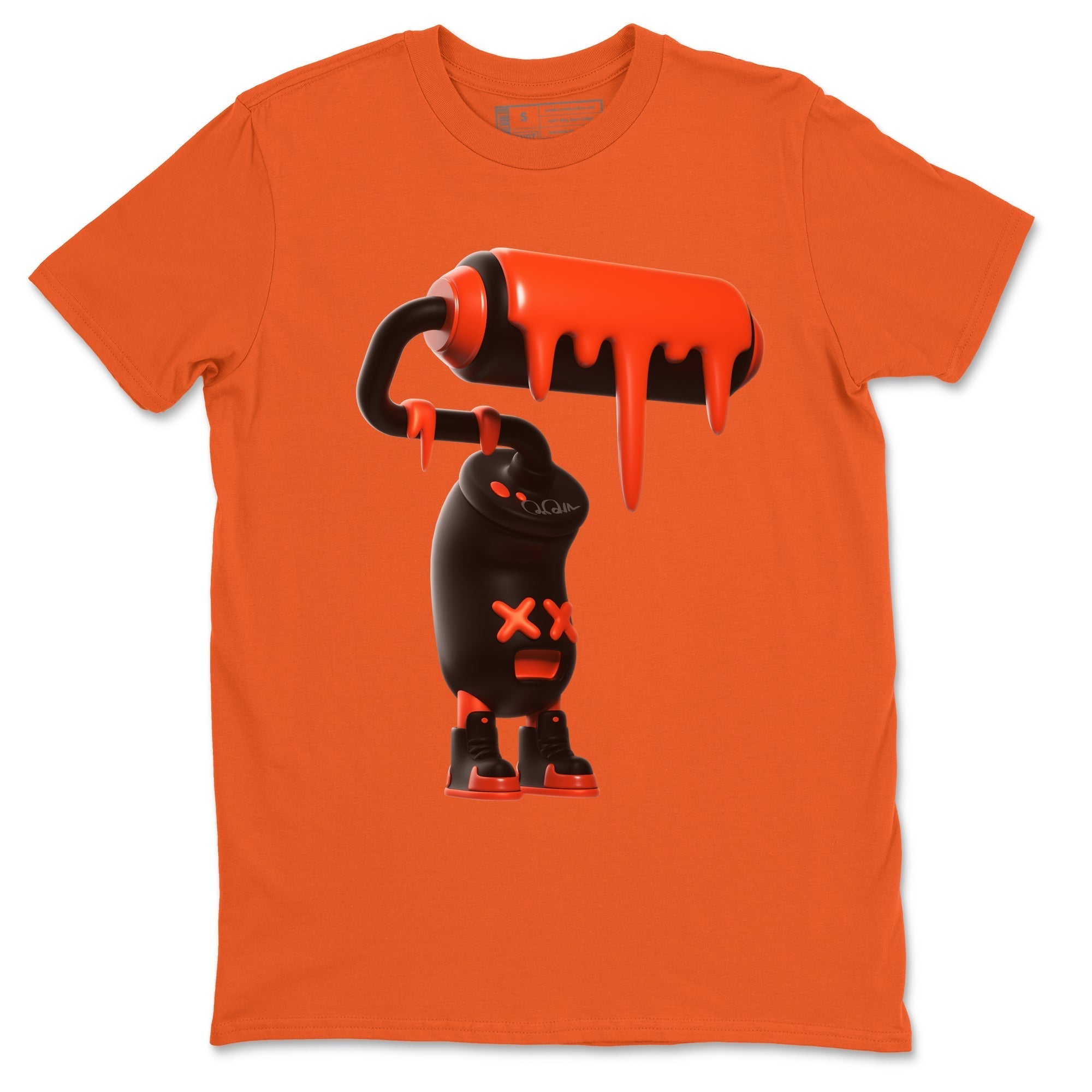 3D Paint Roller Unisex Tops - Air Jordan 12 Brilliant Orange