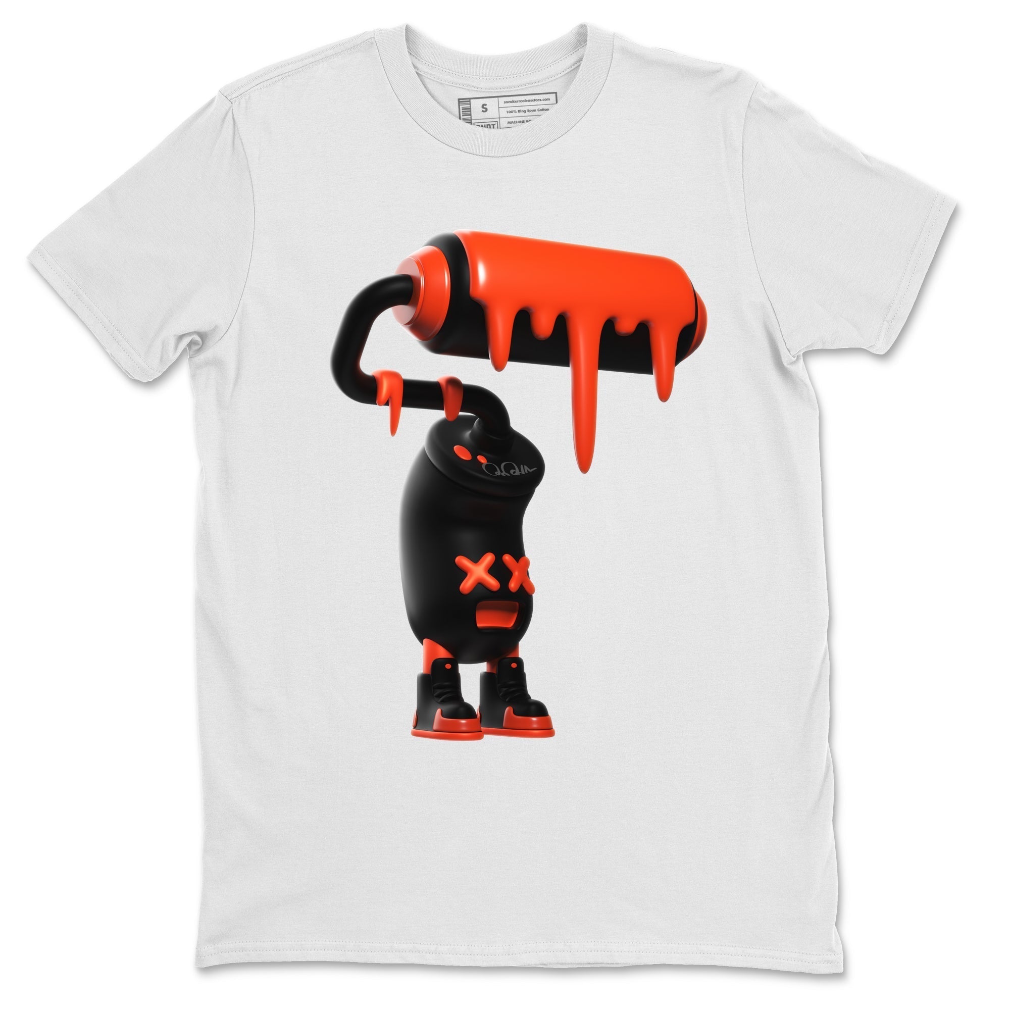 3D Paint Roller Unisex Tops - Air Jordan 12 Brilliant Orange