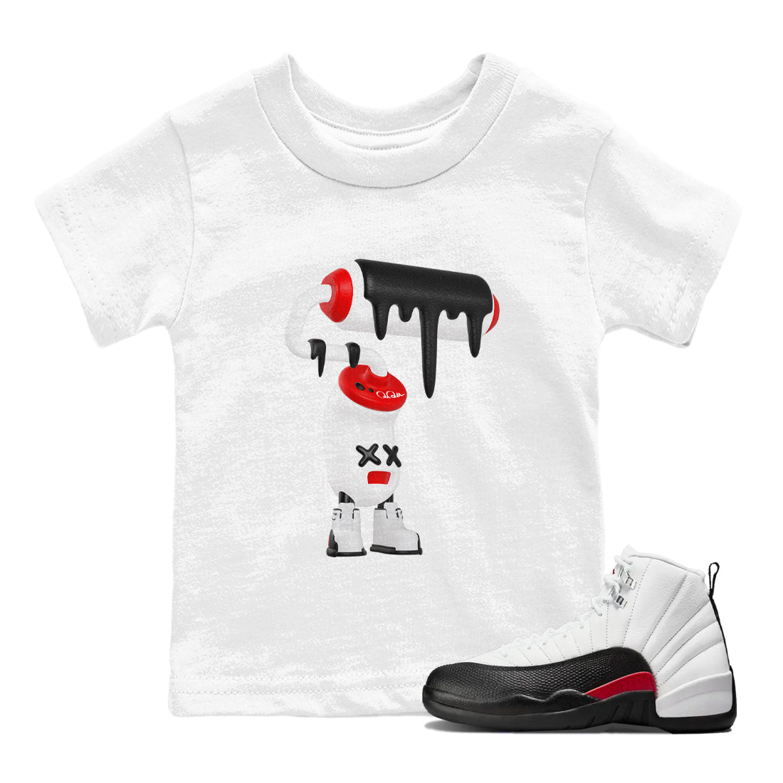 3D Paint Roller snkmatch Tees Kids - Air Jordan 12 Taxi Flip