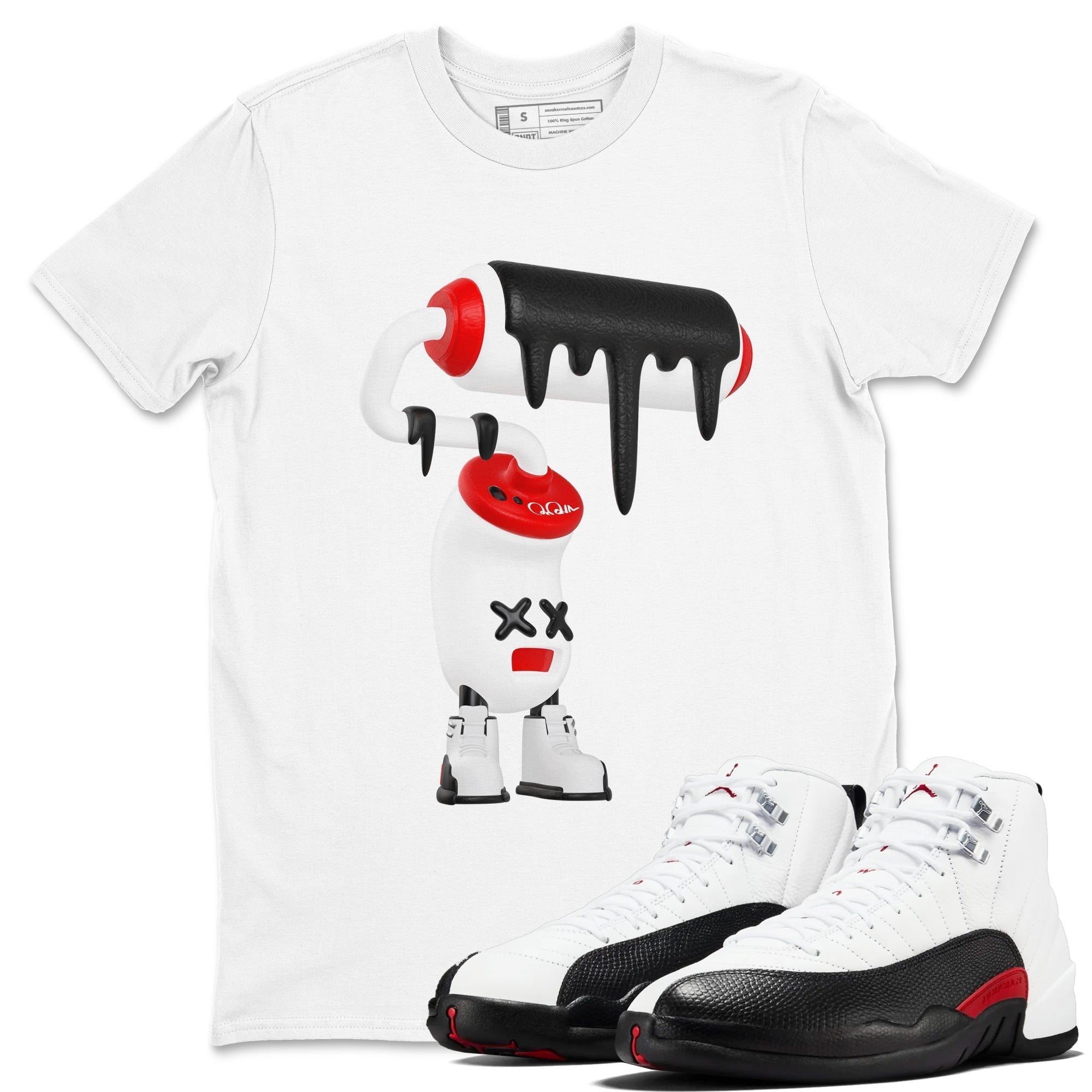 3D Paint Roller snkmatch Tees - Air Jordan 12 Taxi Flip