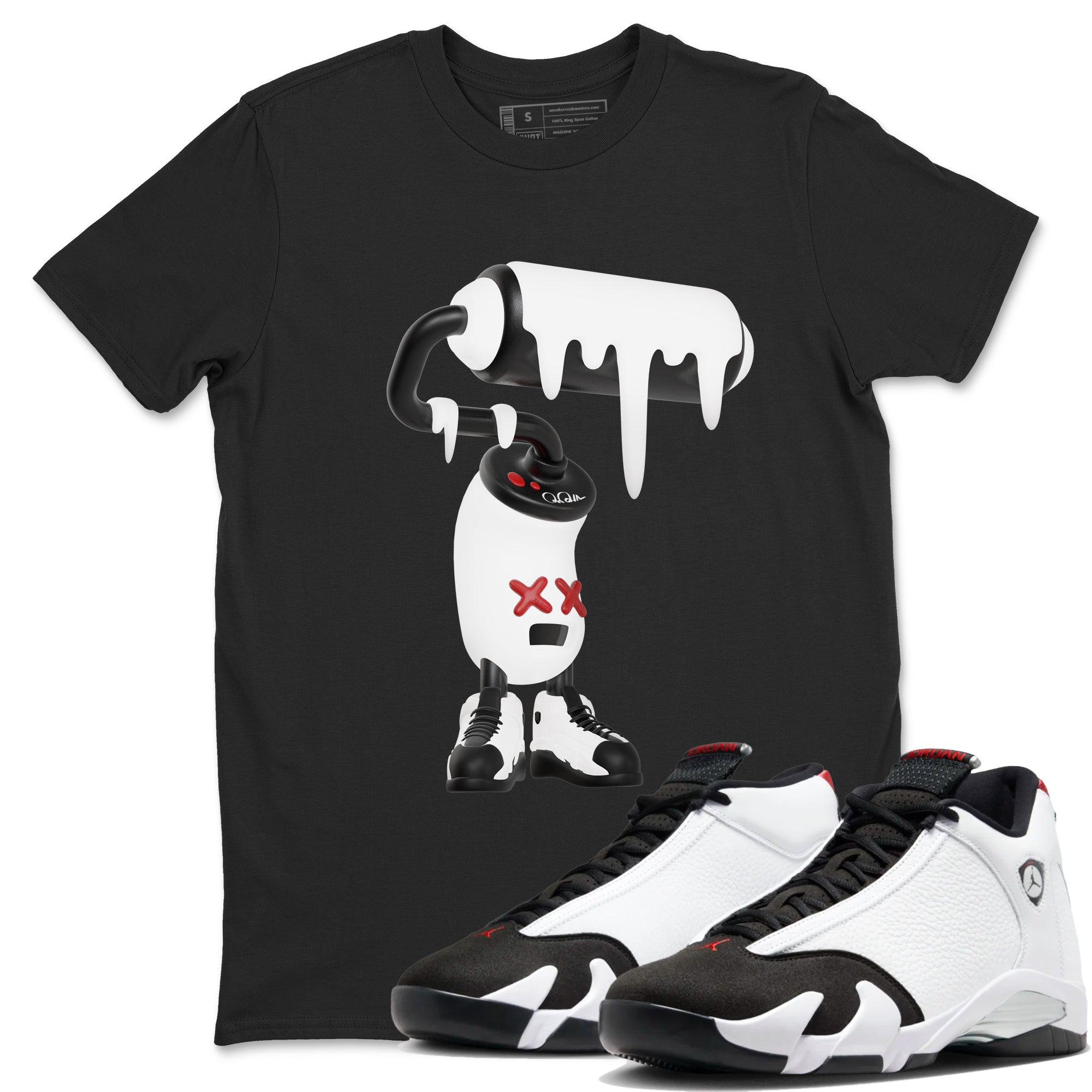 3D Paint Roller snkmatch Tees - Air Jordan 14 Black Toe