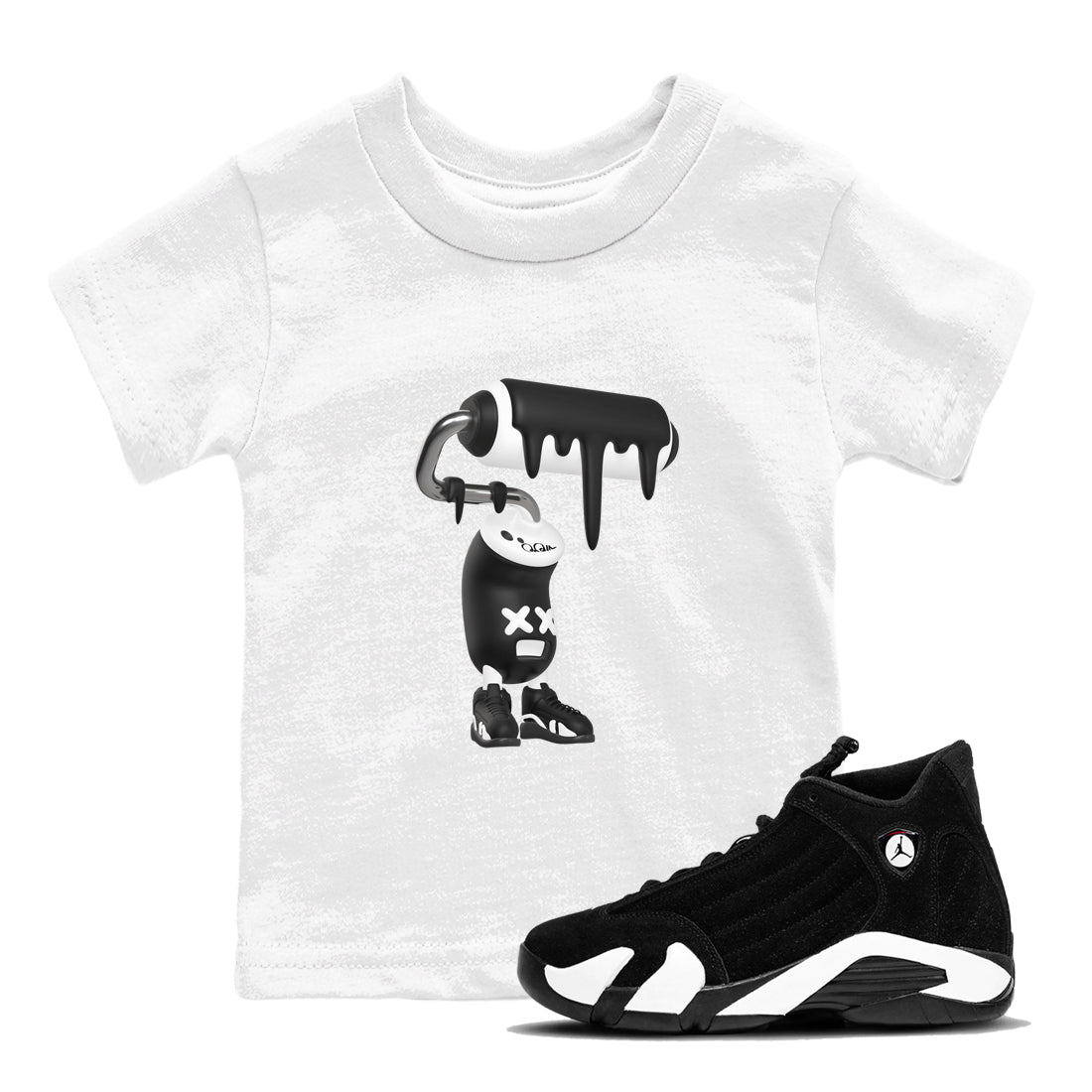 3D Paint Roller snkmatch Tee Kids - Air Jordan 14 Panda