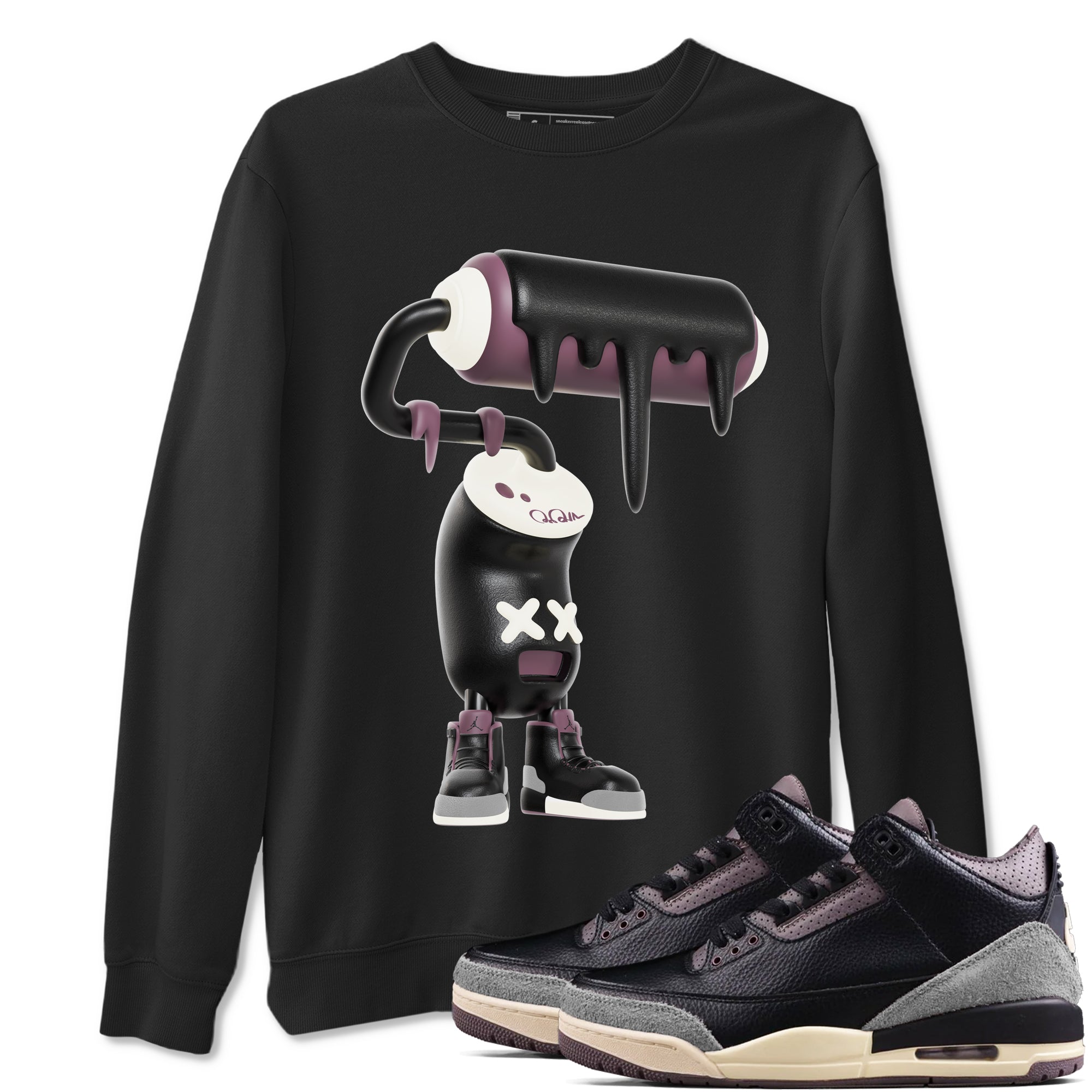 3D Paint Roller snkmatch Tees - Air Jordan 3 A Ma Maniere x Black