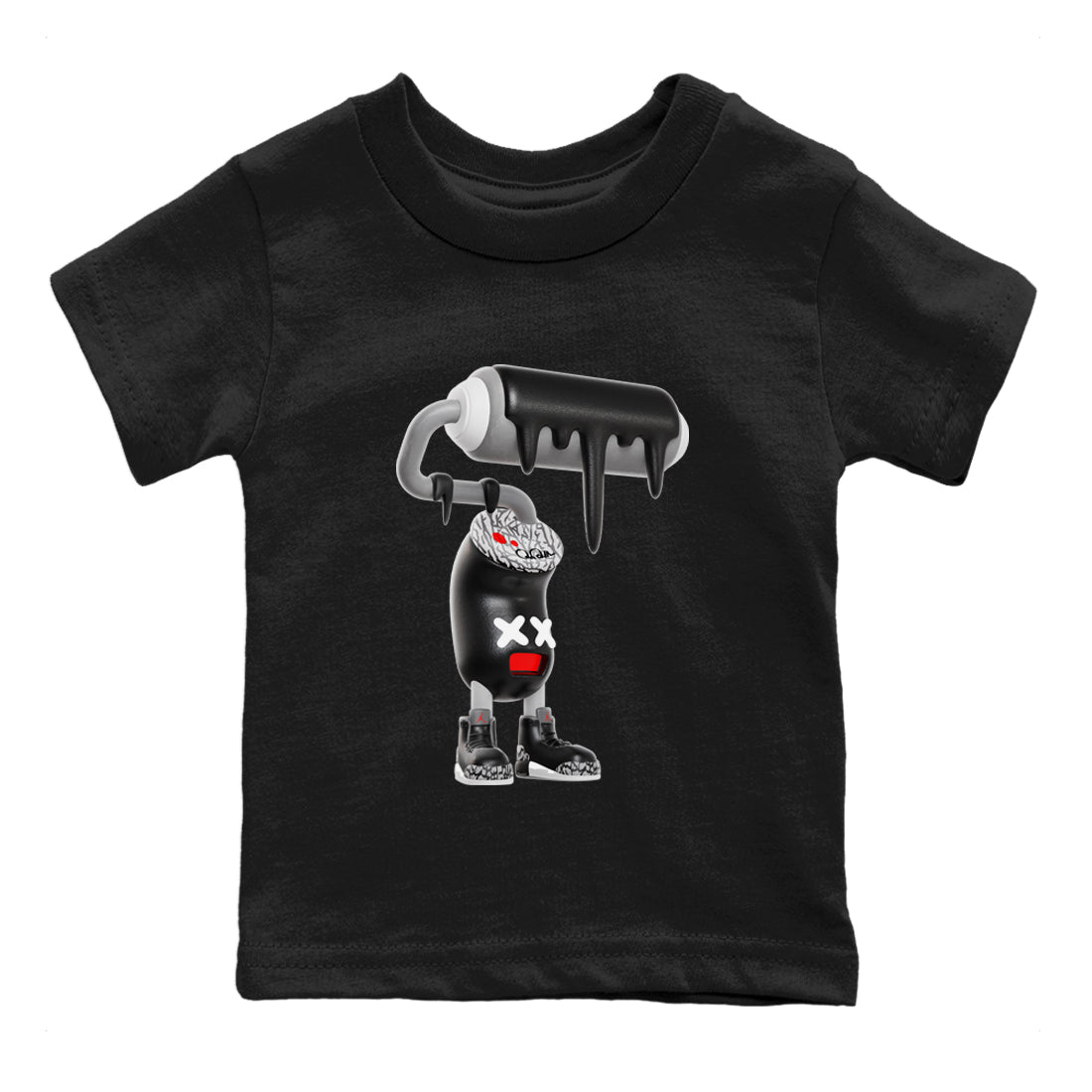3D Paint Roller snkmatch Tees Kids - Air Jordan 3 Black Cement