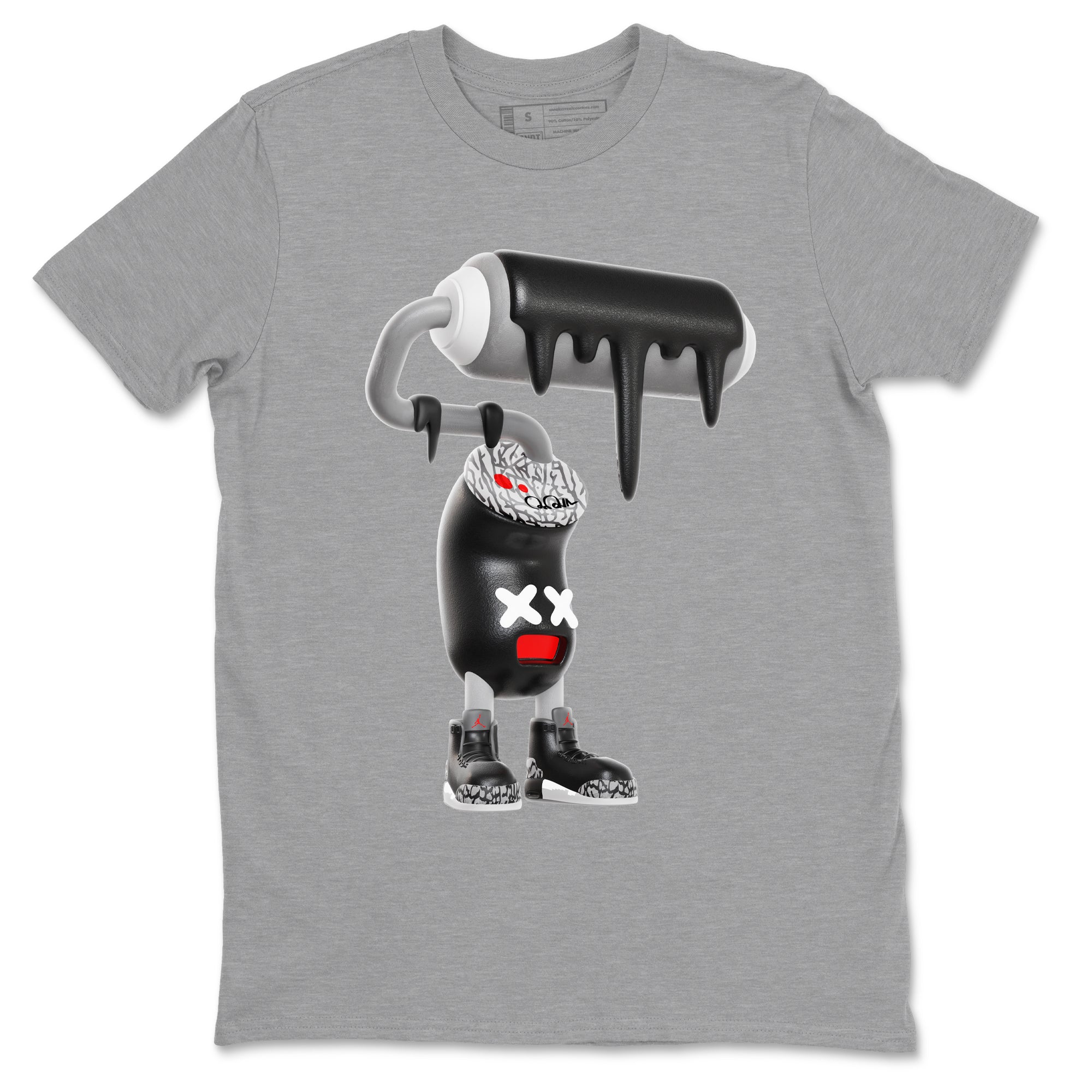 3D Paint Roller snkmatch Tees - Air Jordan 3 Black Cement