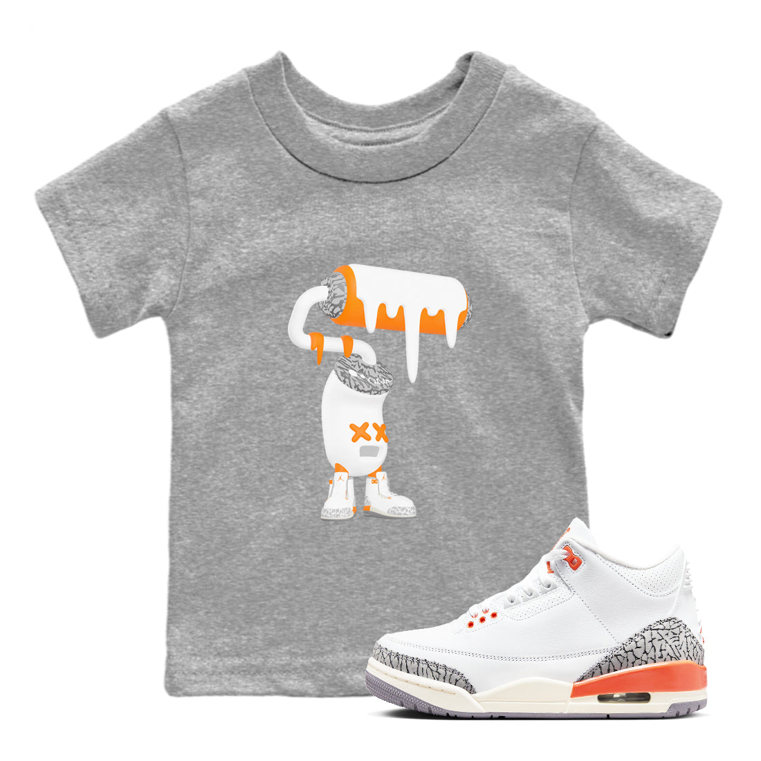 3D Paint Roller snkmatch Tees Kids - Air Jordan 3 Georgia Peach
