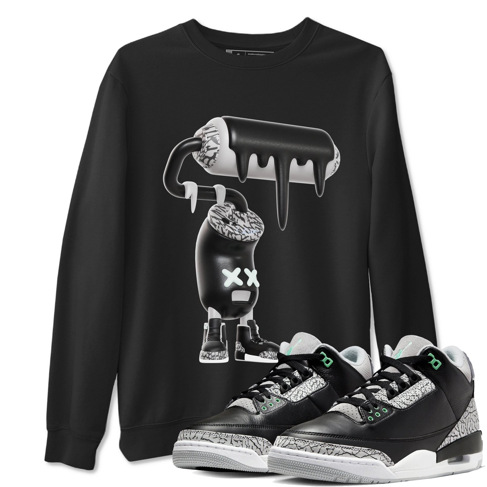 3D Paint Roller snkmatch Tees - Air Jordan 3 Green Glow