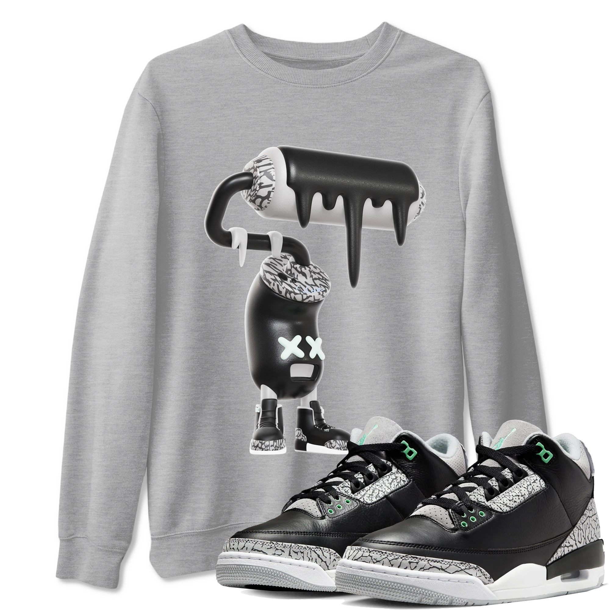 3D Paint Roller snkmatch Tees - Air Jordan 3 Green Glow