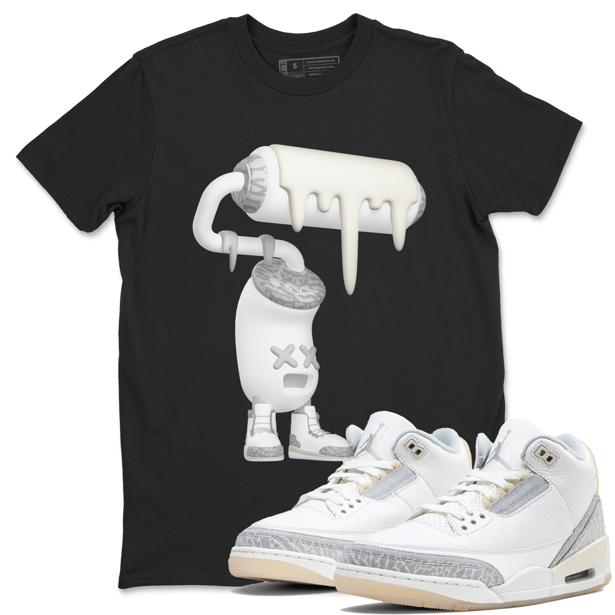 3D Paint Roller snkmatch Tees - Air Jordan 3 Ivory
