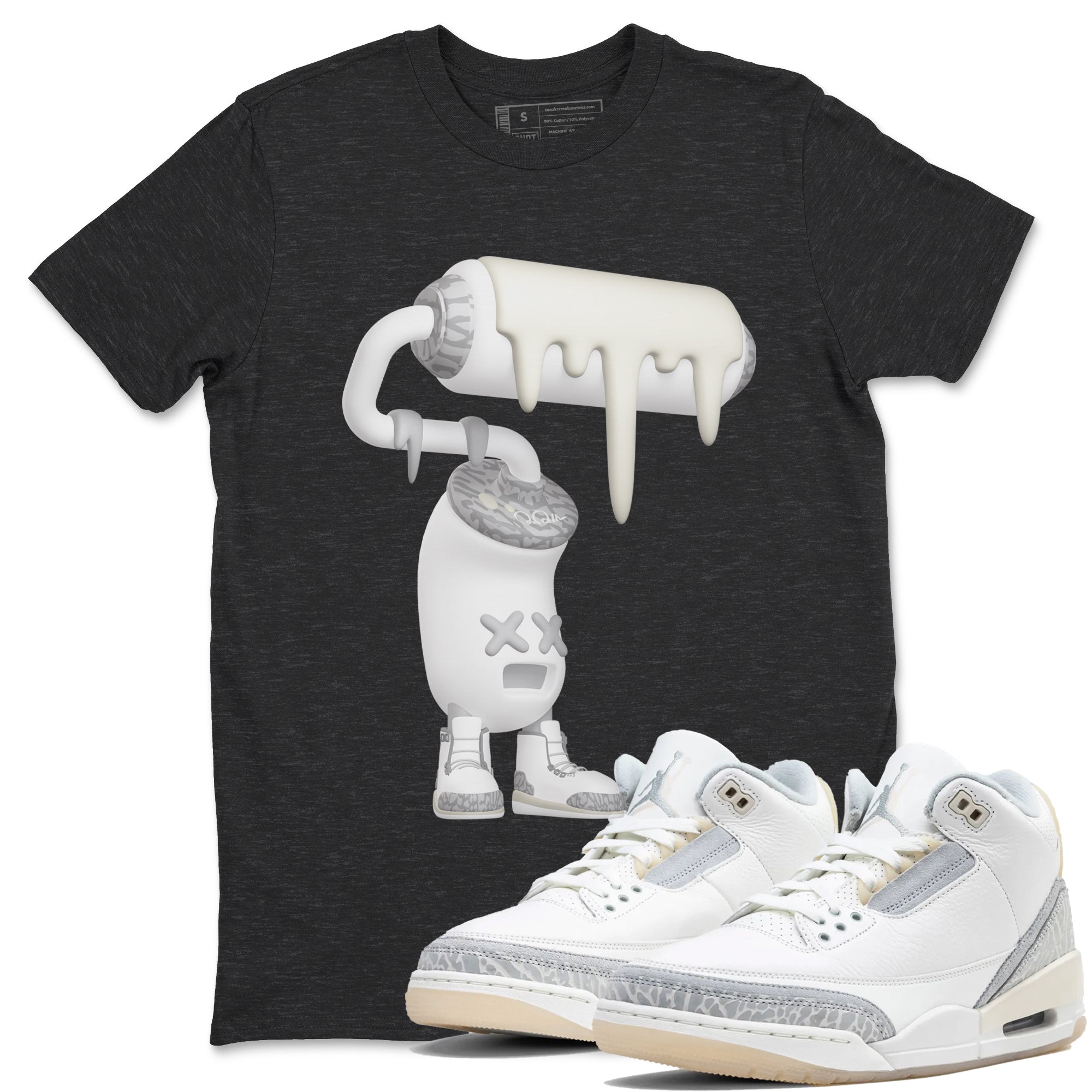 3D Paint Roller snkmatch Tees - Air Jordan 3 Ivory