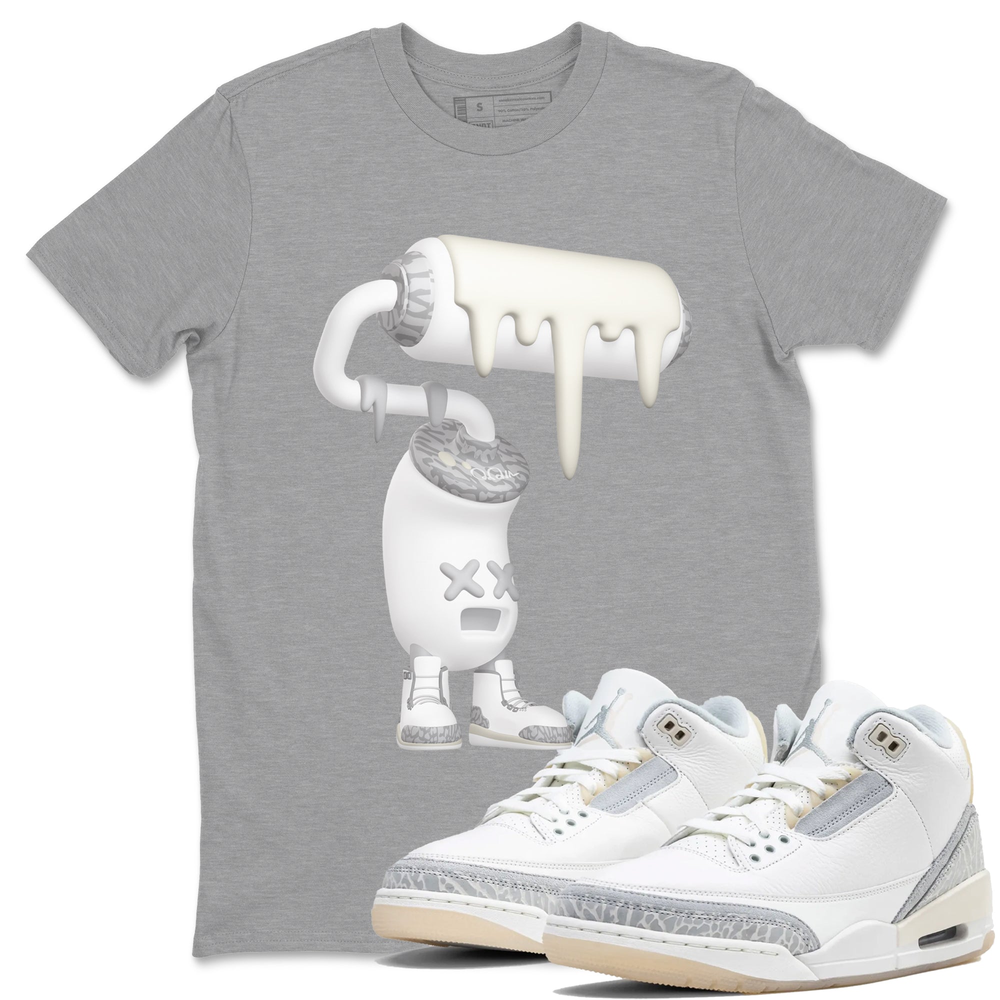 3D Paint Roller snkmatch Tees - Air Jordan 3 Ivory