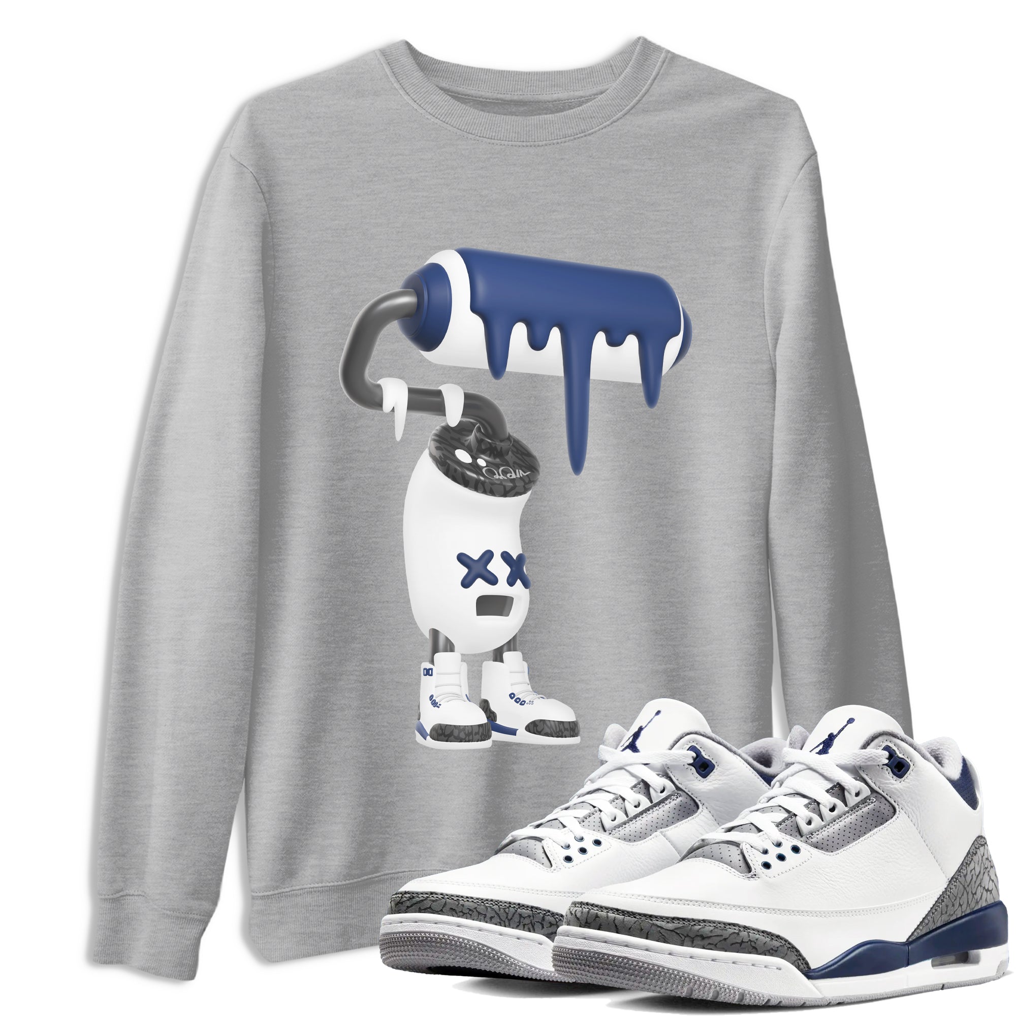 3D Paint Roller snkmatch Tees - Air Jordan 3 Midnight Navy 2023