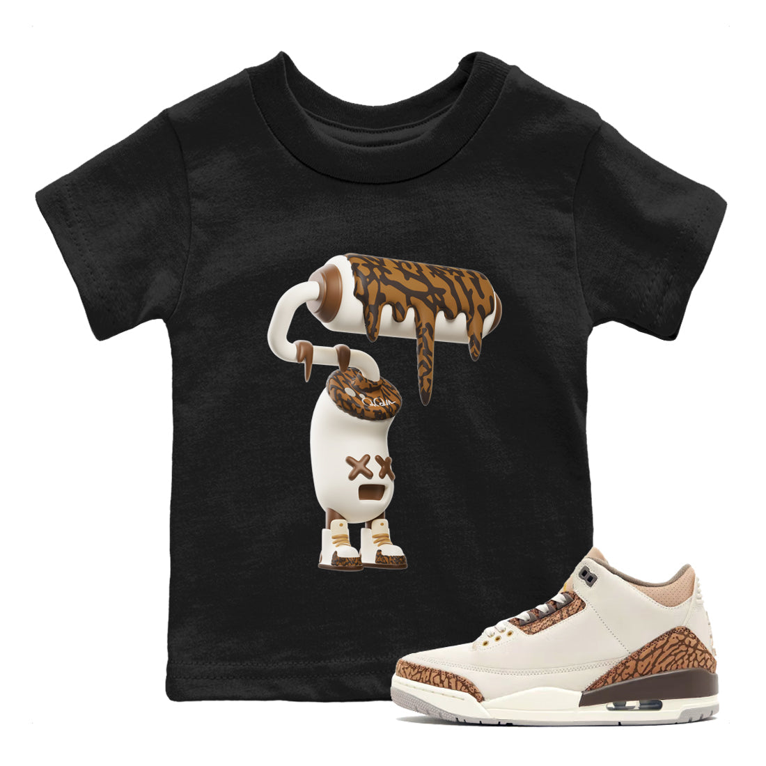 3D Paint Roller Kids Tops - Air Jordan 3 Palomino