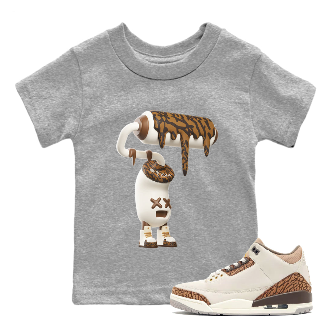 3D Paint Roller Kids Tops - Air Jordan 3 Palomino