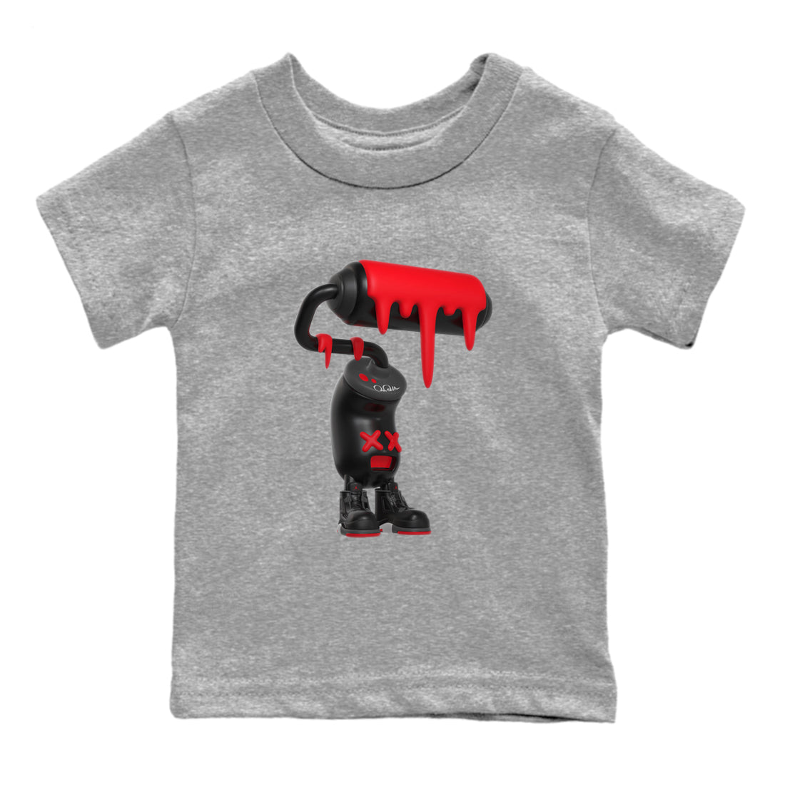 3D Paint Roller snkmatch Tee Kids - Air Jordan 4 Bred Reimagined