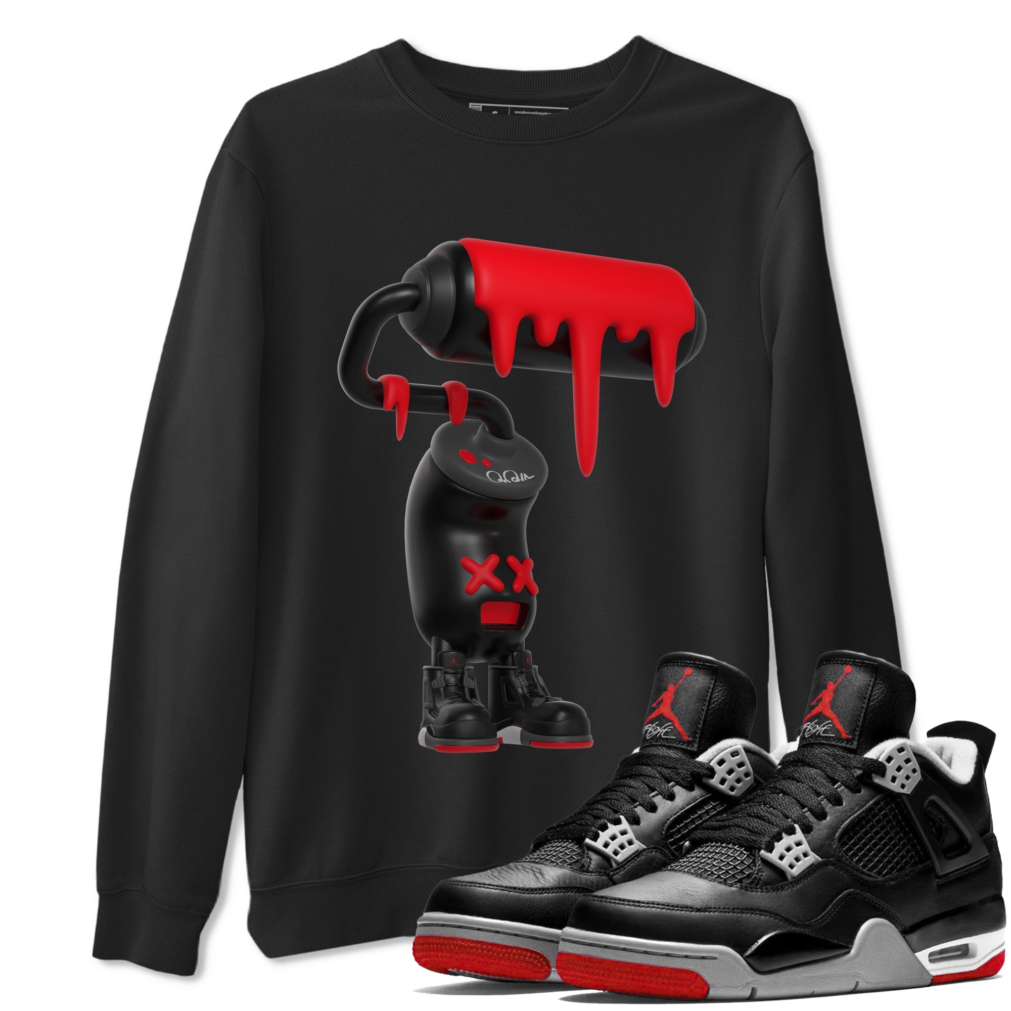 3D Paint Roller snkmatch Tee - Air Jordan 4 Bred Reimagined
