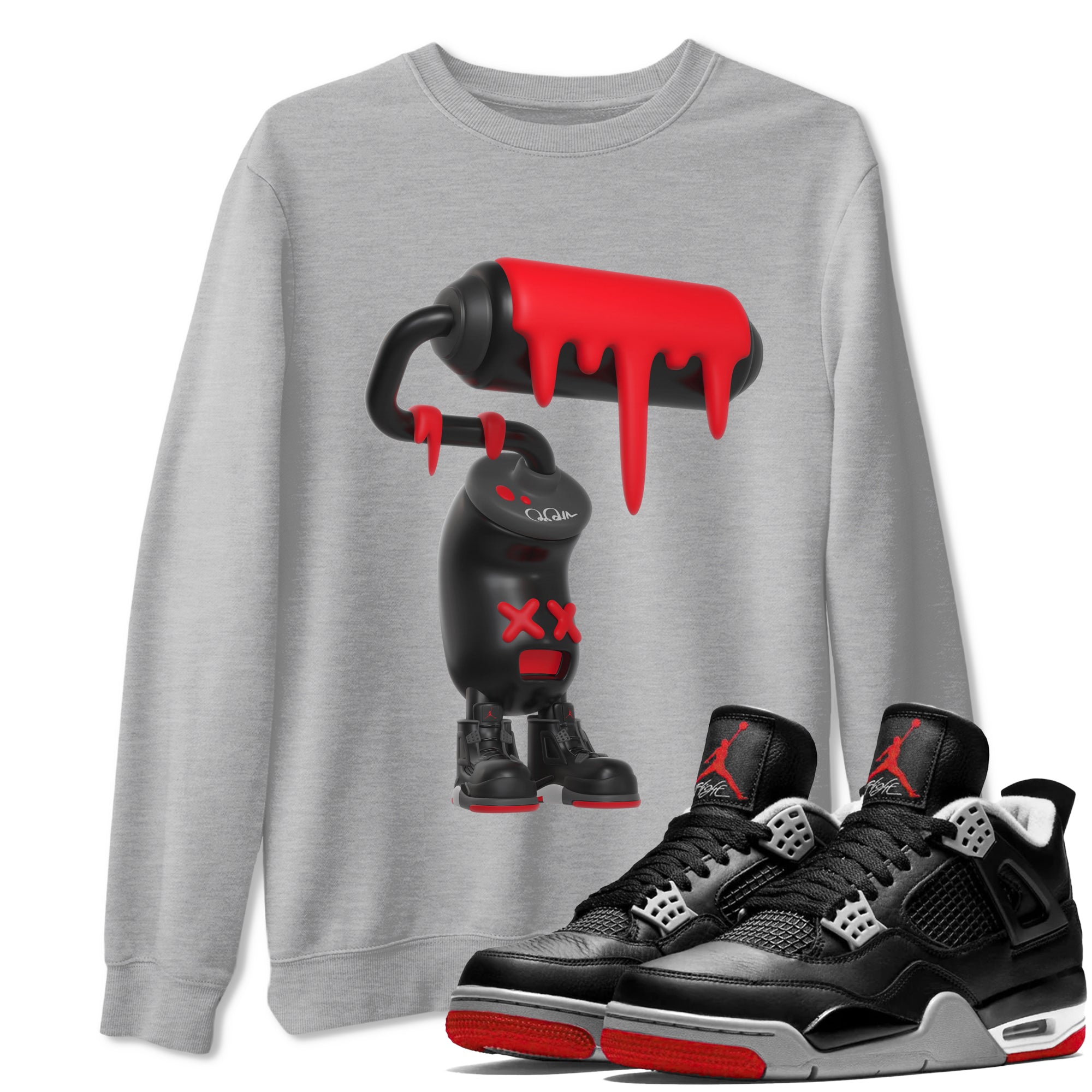 3D Paint Roller snkmatch Tee - Air Jordan 4 Bred Reimagined