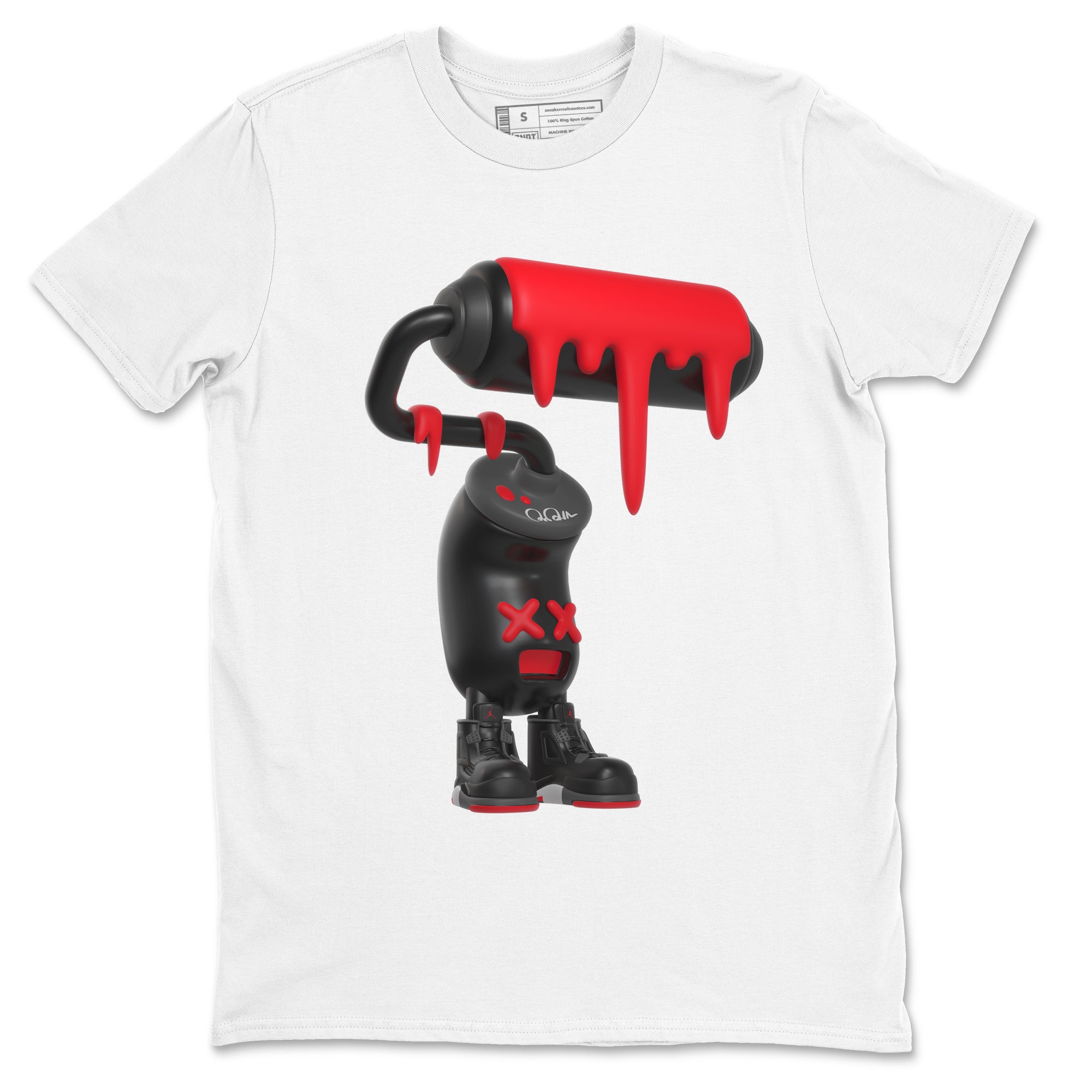 3D Paint Roller snkmatch Tee - Air Jordan 4 Bred Reimagined