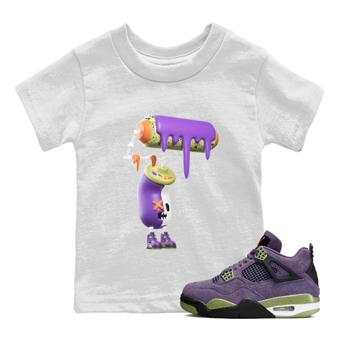 3D Paint Roller snkmatch Tee Kids - Air Jordan 4 Canyon Purple