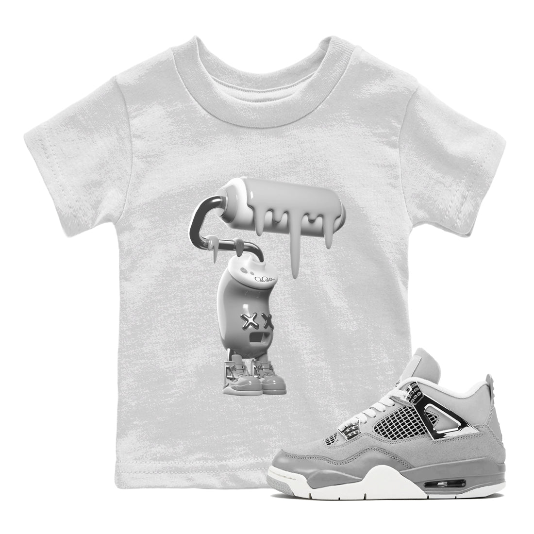 3D Paint Roller snkmatch Tee Kids - Air Jordan 4 Frozen Moments