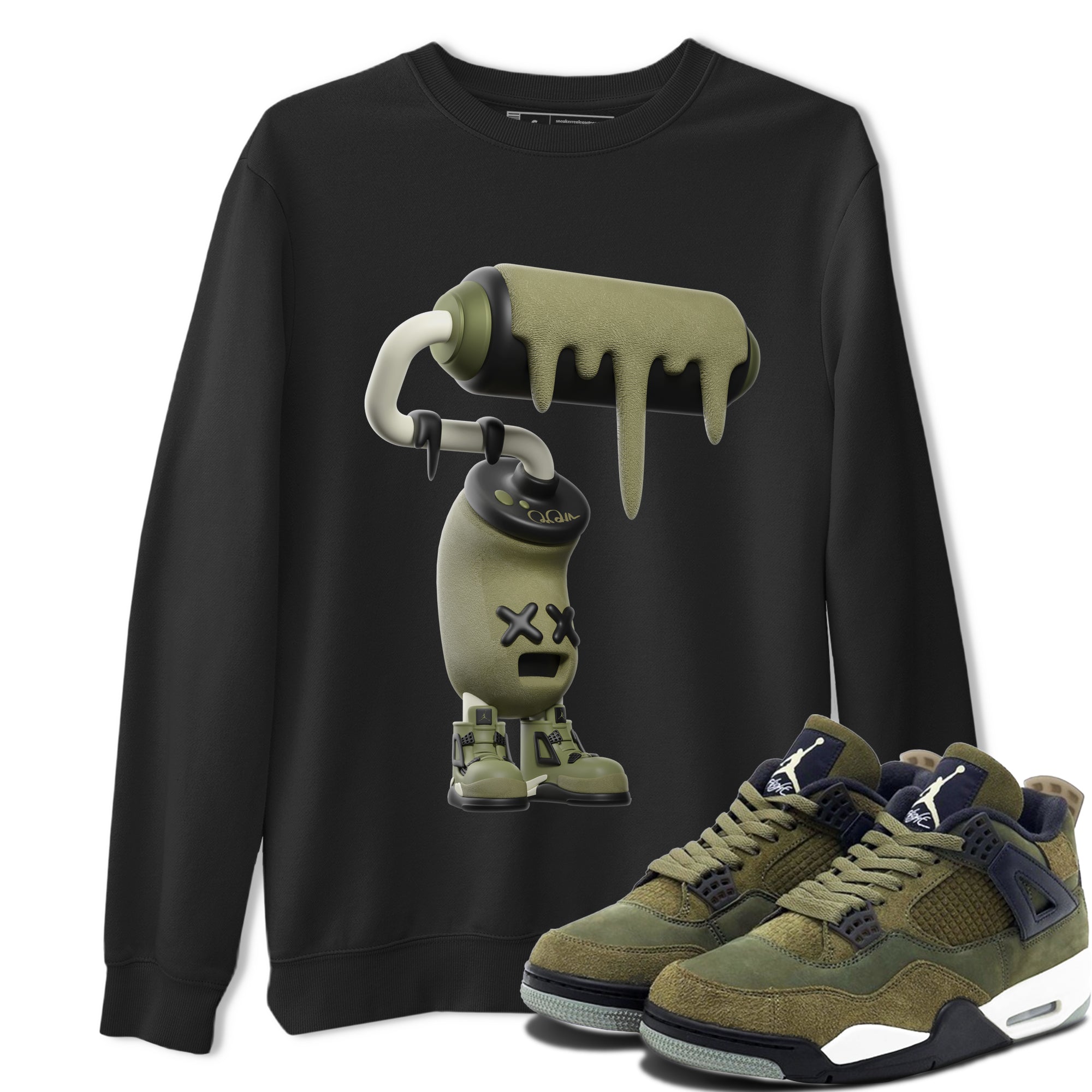 3D Paint Roller snkmatch Tee - Air Jordan 4 Medium Olive