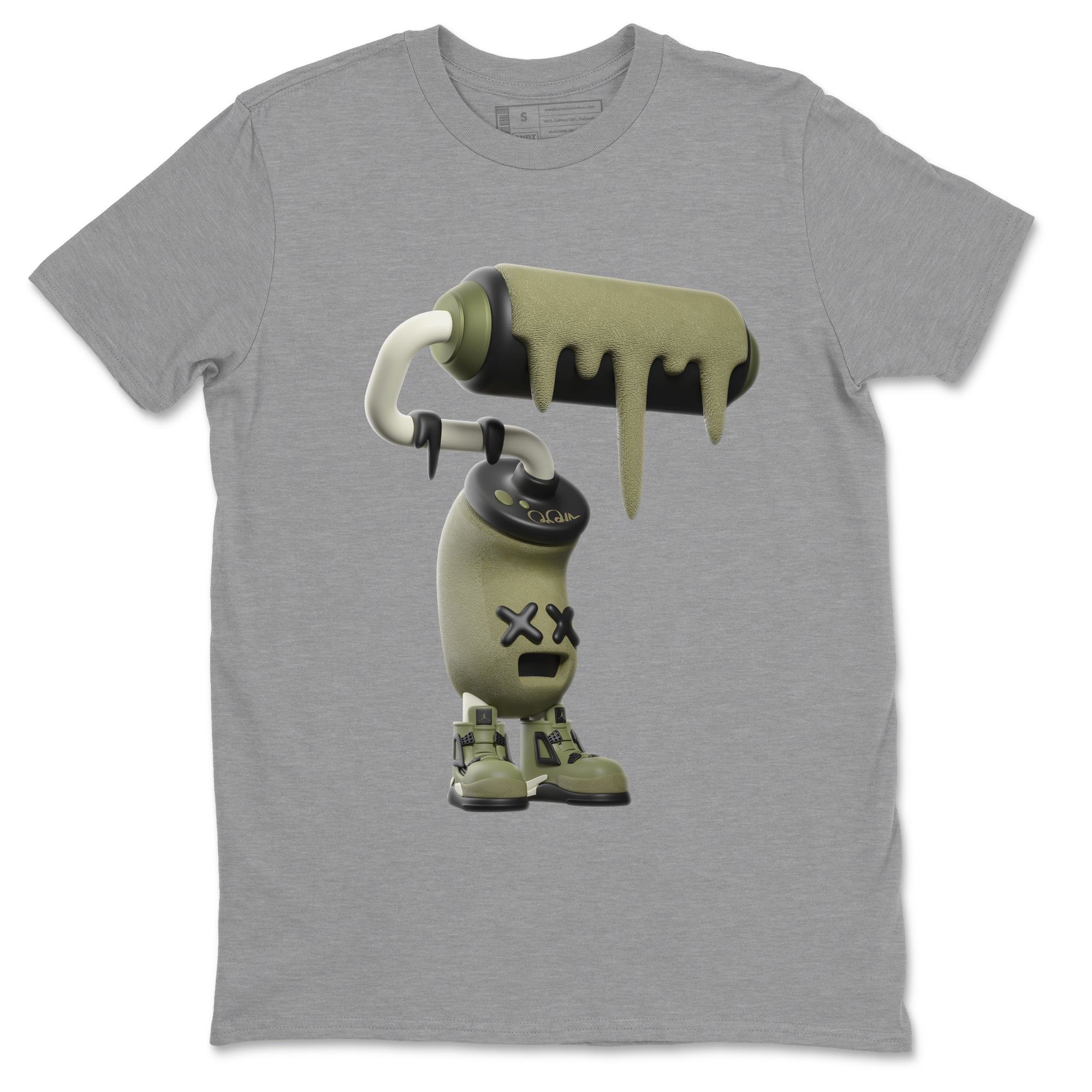 3D Paint Roller snkmatch Tee - Air Jordan 4 Medium Olive