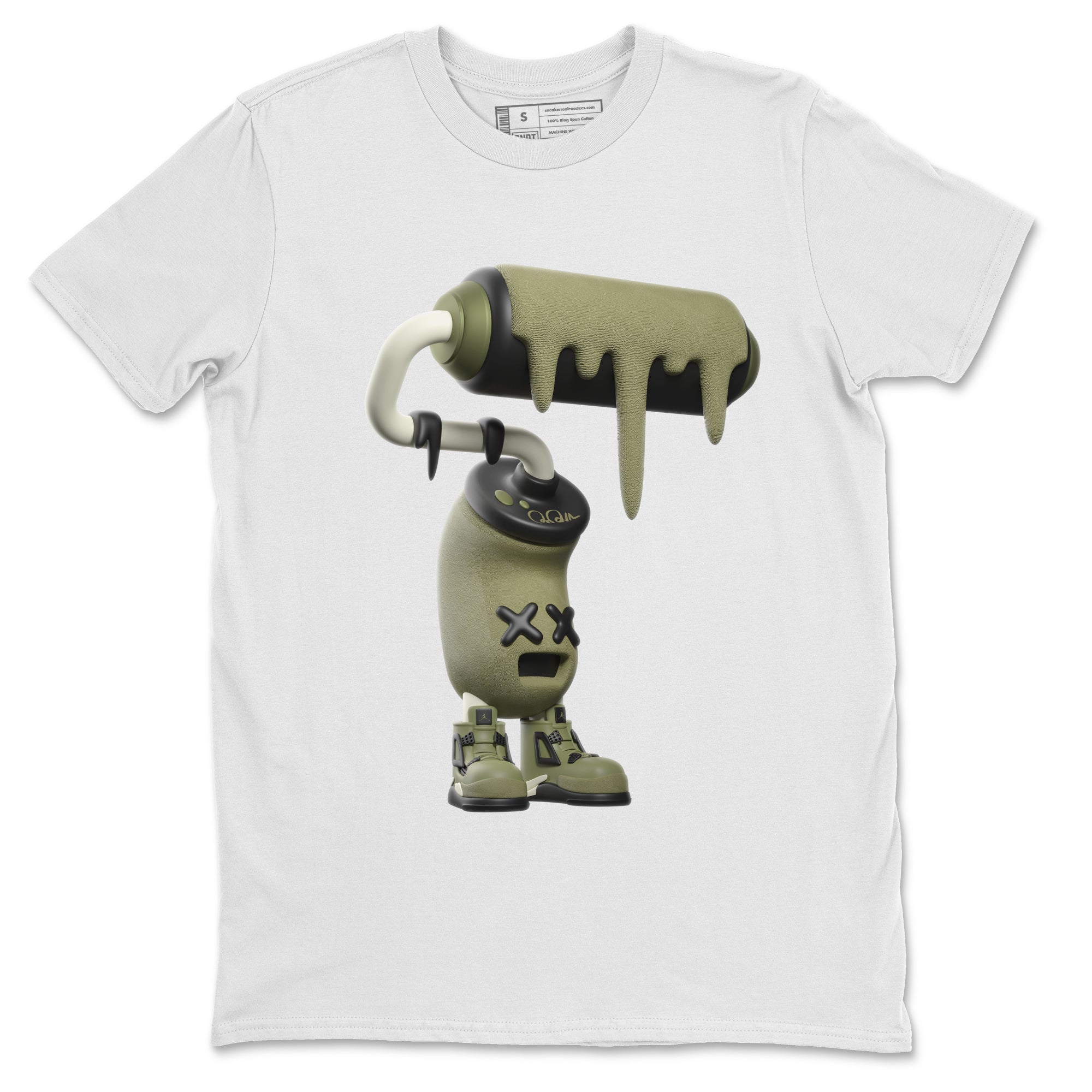 3D Paint Roller snkmatch Tee - Air Jordan 4 Medium Olive