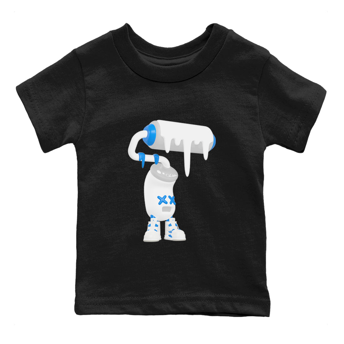 3D Paint Roller snkmatch Tees Kids - Air Jordan 4 Military Blue